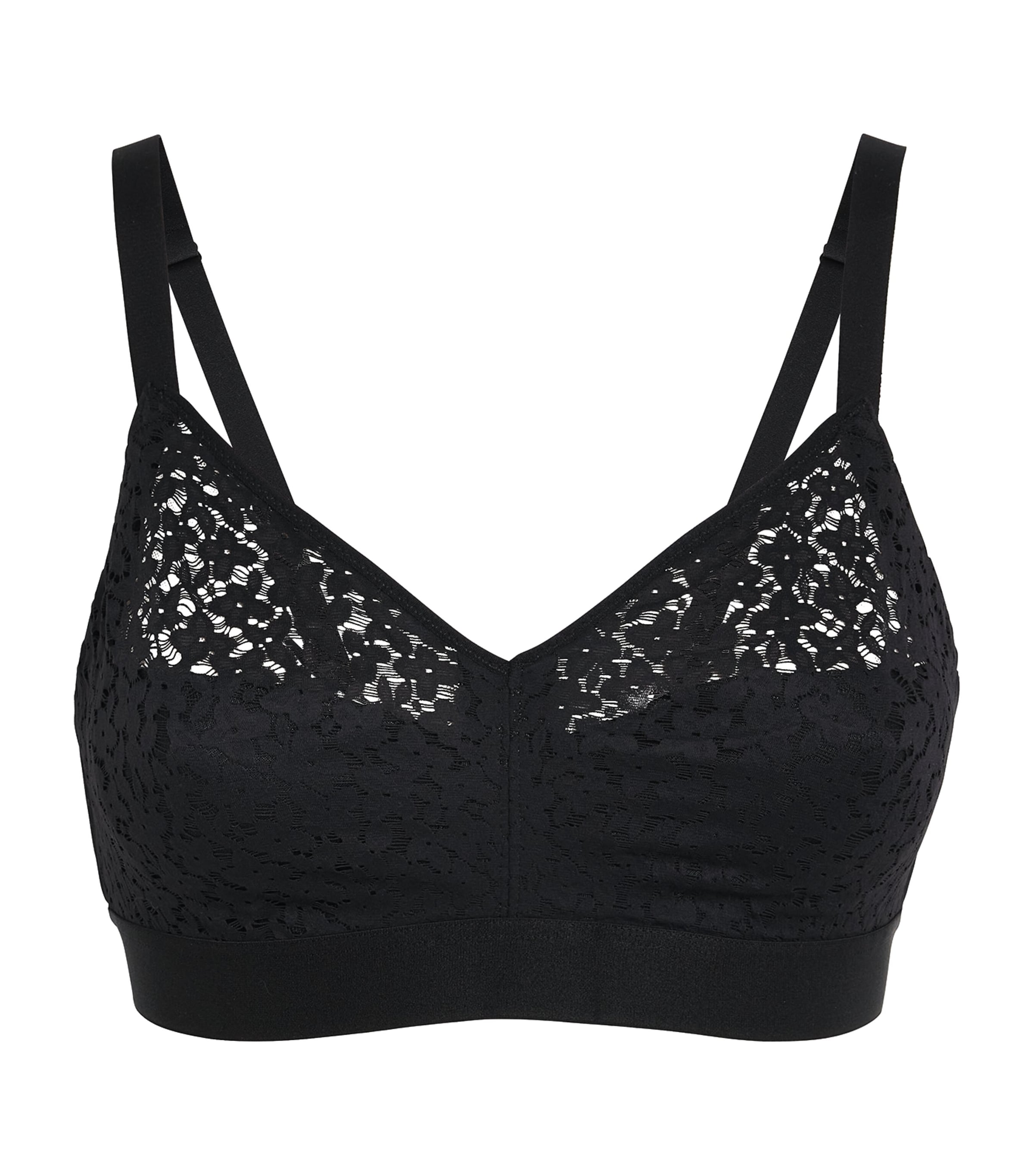 Chantelle Womens Lace Norah Wire-Free Support Bra Black