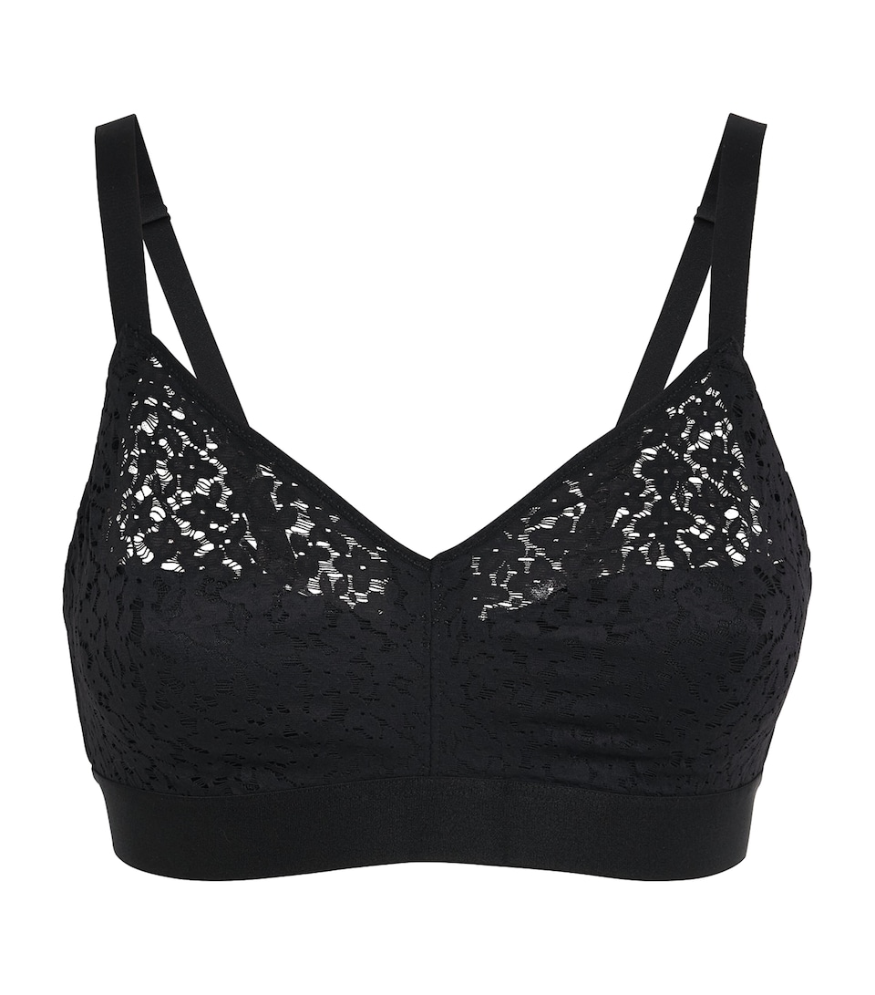 Chantelle Womens Lace Norah Wire-Free Support Bra Black