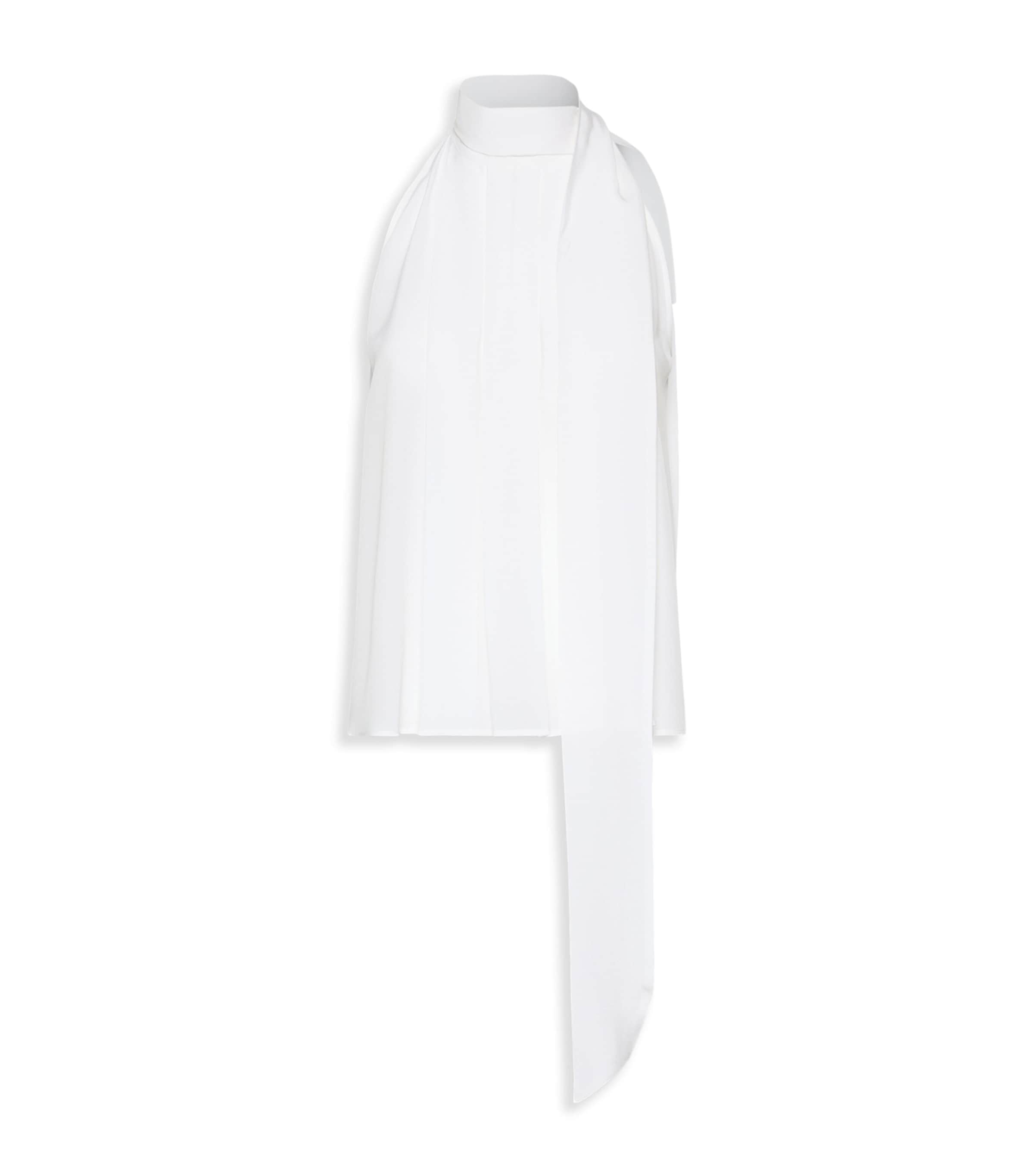 Max Mara Womens Silk Tie-Neck Blouse White