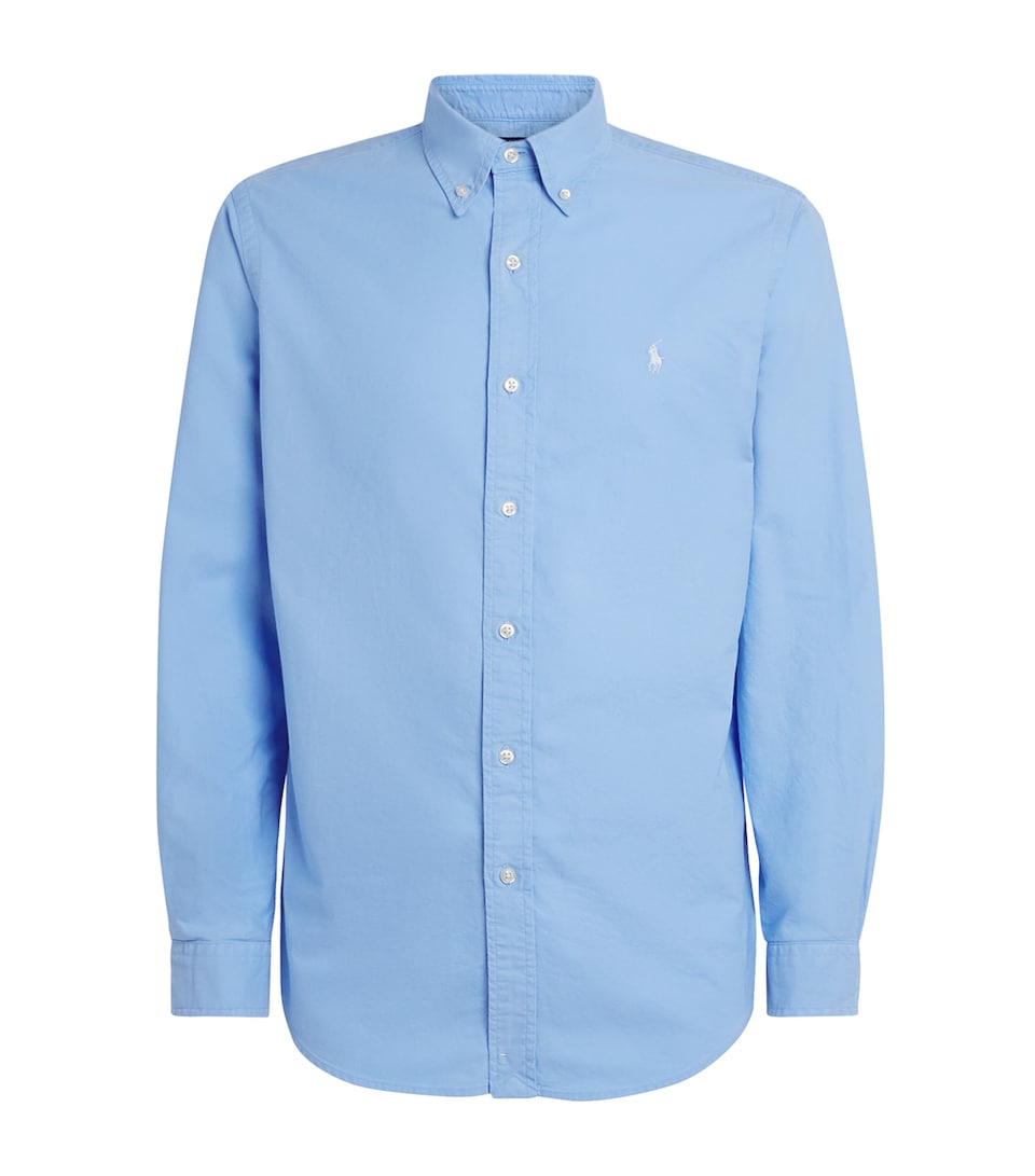 Polo Ralph Lauren Mens Cotton Garment-Dyed Oxford Shirt Austin Blue W/wht Pp