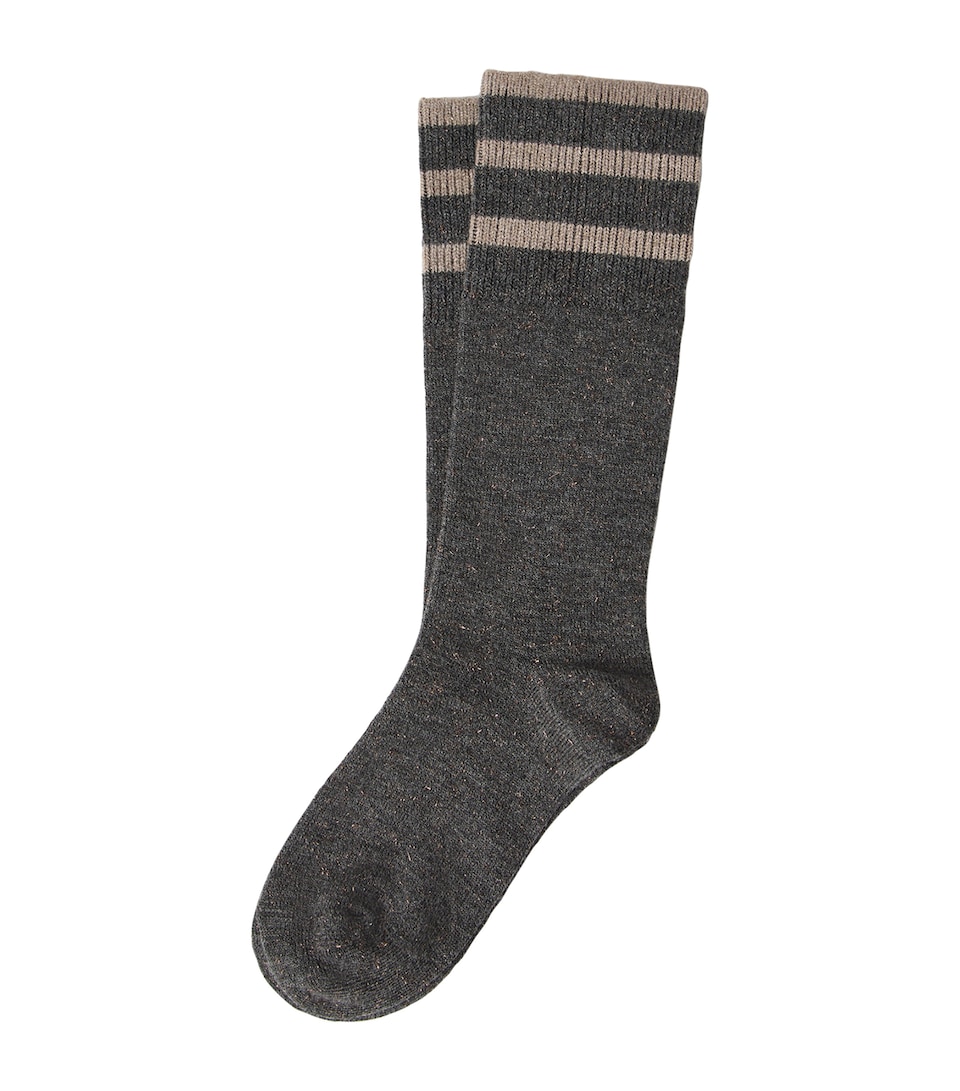 Brunello Cucinelli Womens Cashmere-Blend Sparkling Knit Socks
