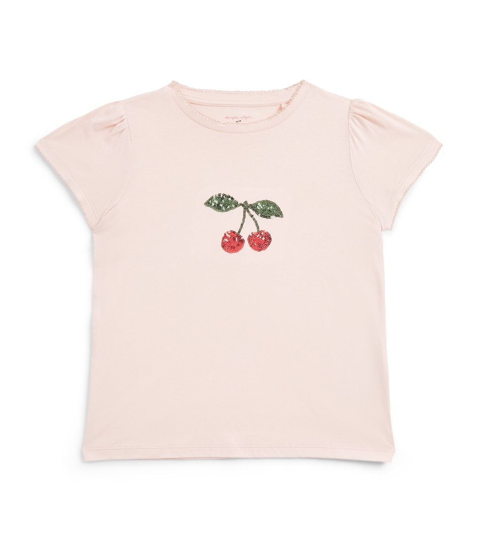 KONGES SLOJD Organic Cotton Cherry T-Shirt (6 Months-10 Years) Pale Blush