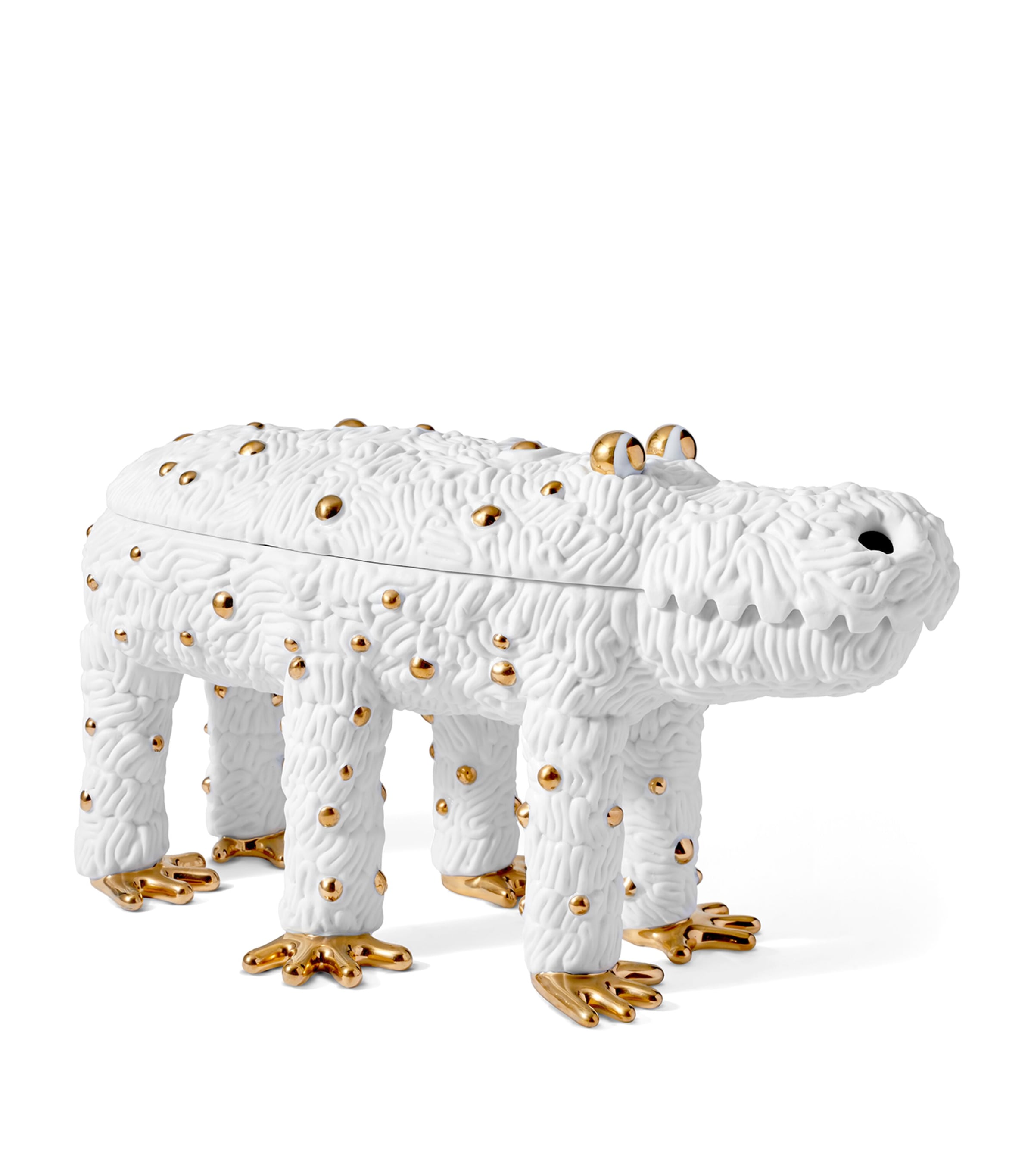 L'Objet Haas Brothers Pedro the Croc Box (23cm) White