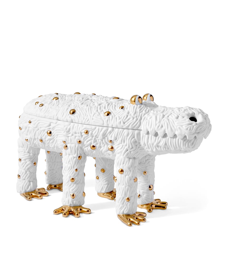 L'Objet Haas Brothers Pedro the Croc Box (23cm) White