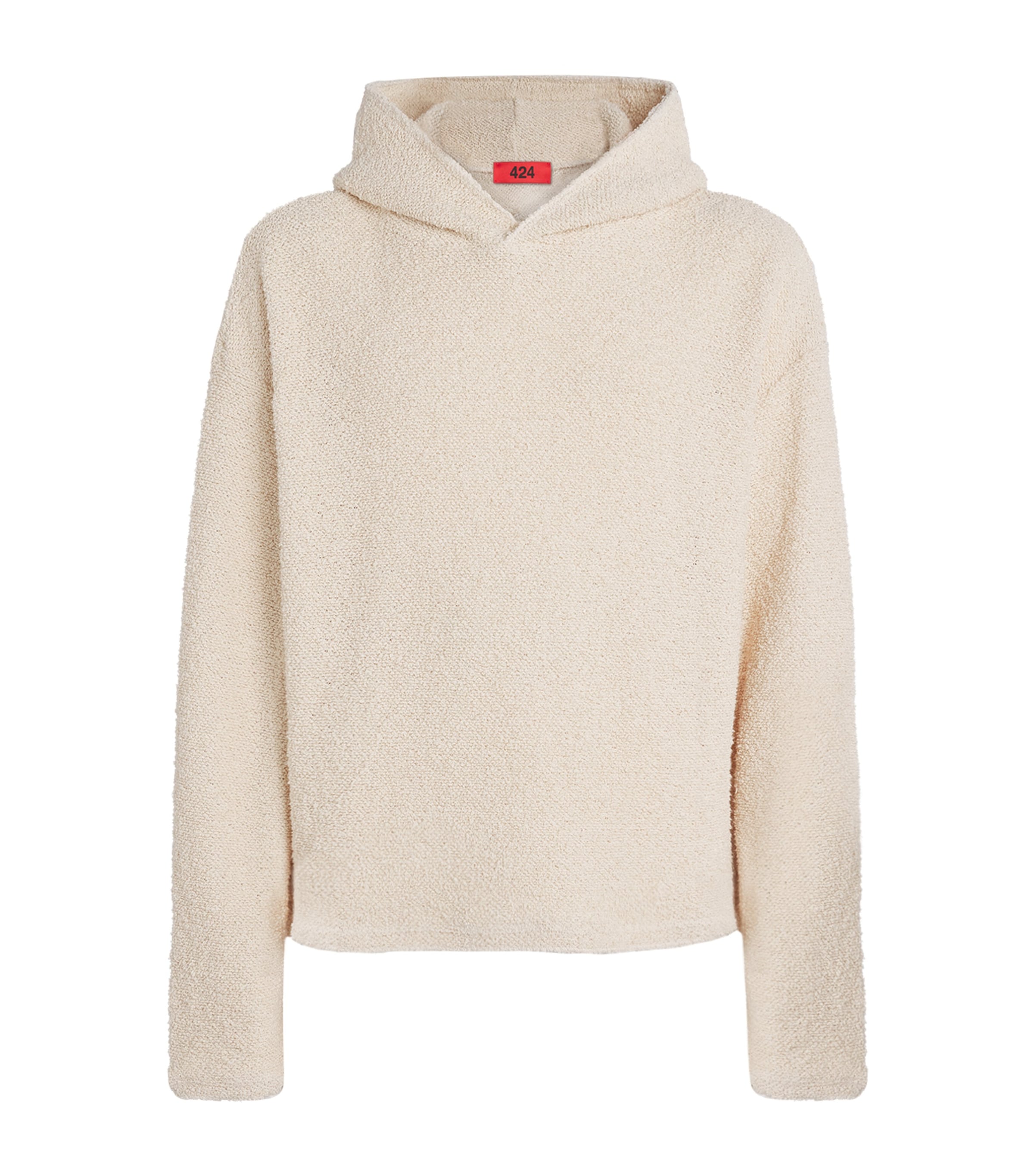 424 Mens Cotton-Blend Bouclé Hoodie Natural