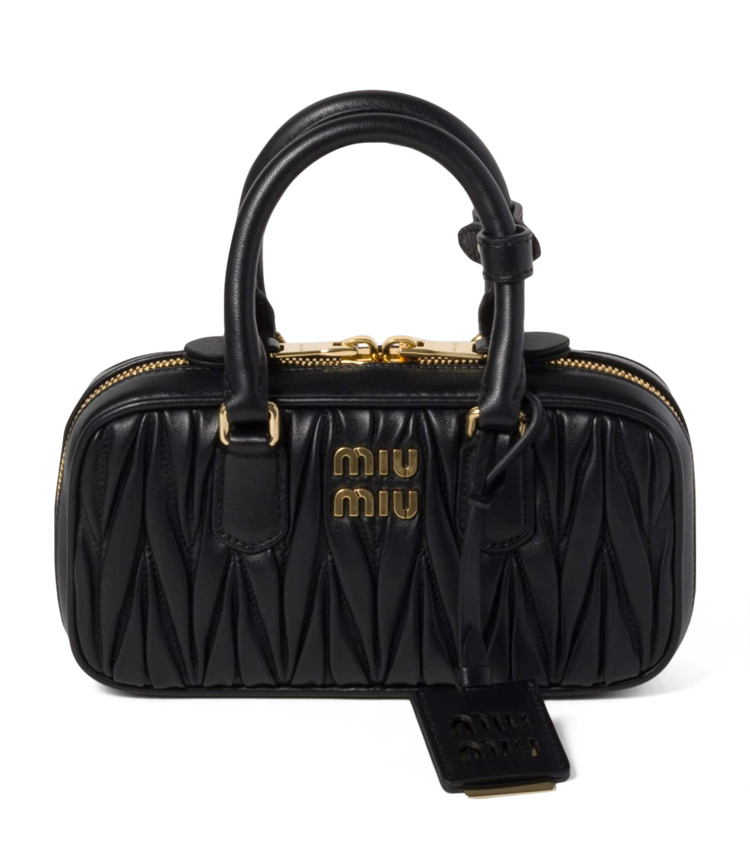 Miu Miu Mini Matelassé Leather Arcadie Top-Handle Bag
