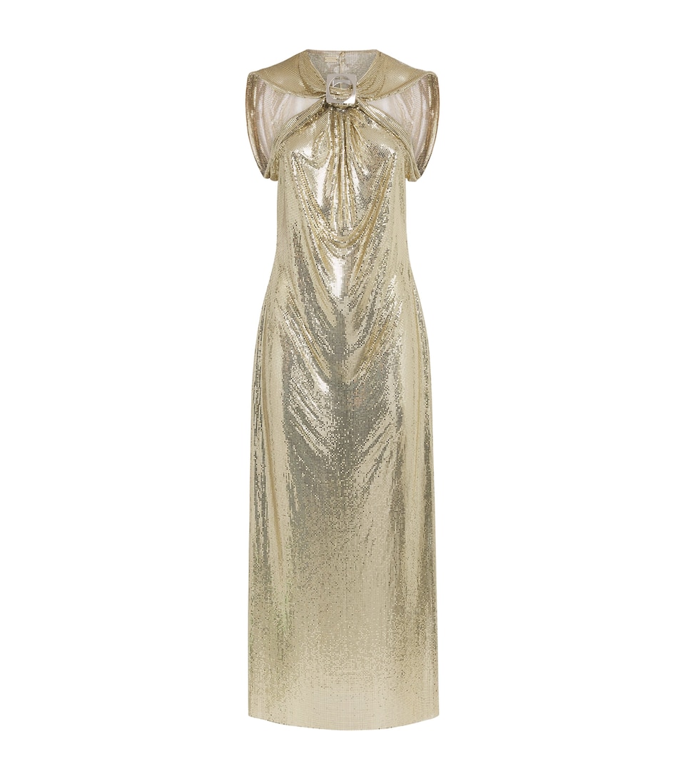 Rabanne Womens x Dinh Van Chainmail Gown Dv Light Gold