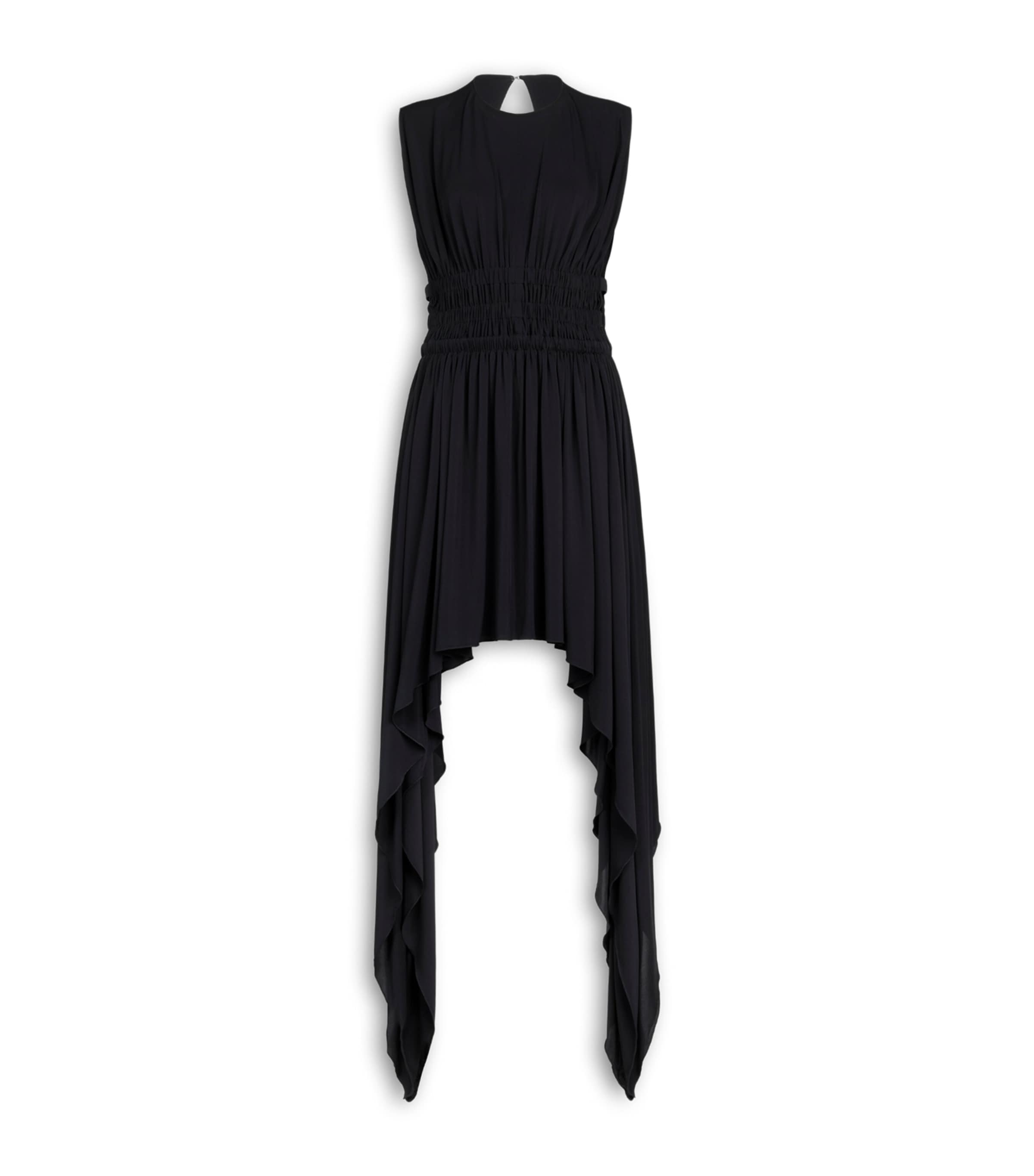 Alaïa Womens High-Low Mini Dress Noir Alaia