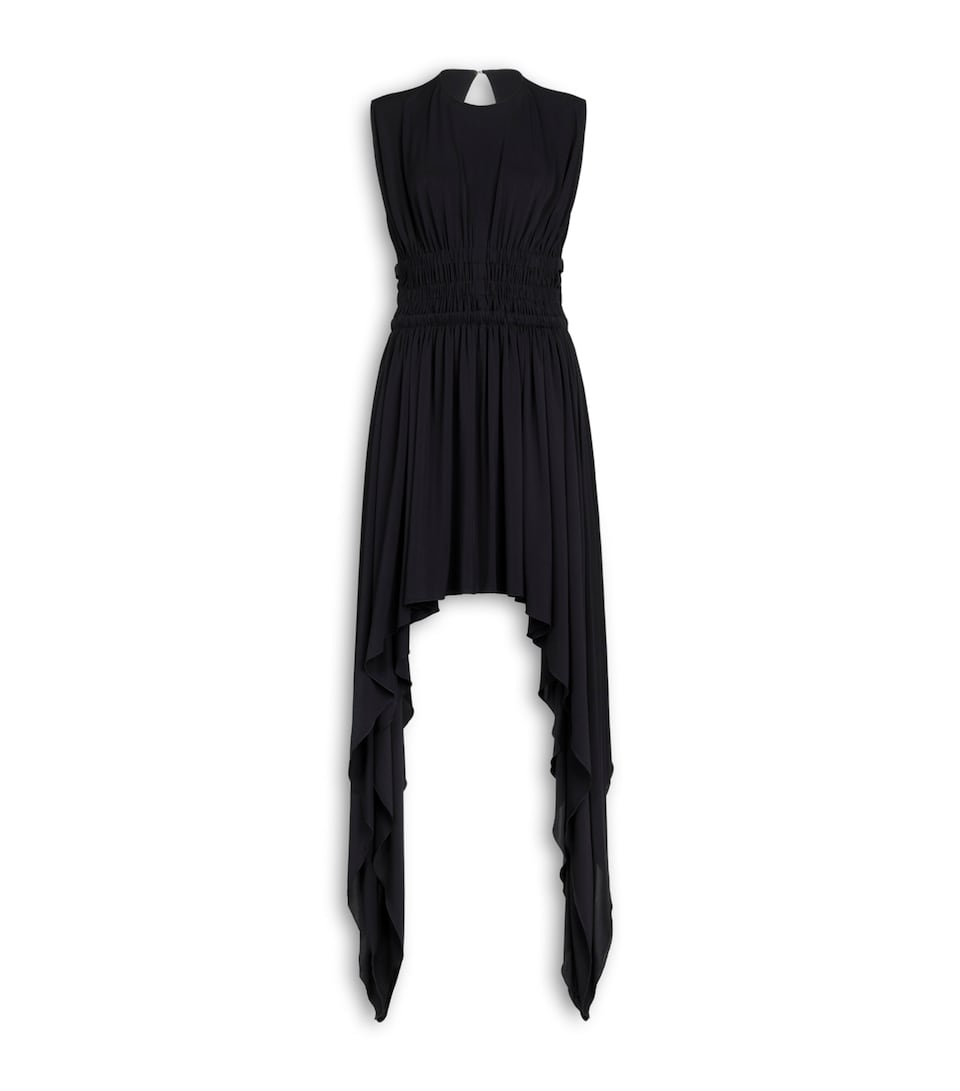 Alaïa Womens High-Low Mini Dress Noir Alaia