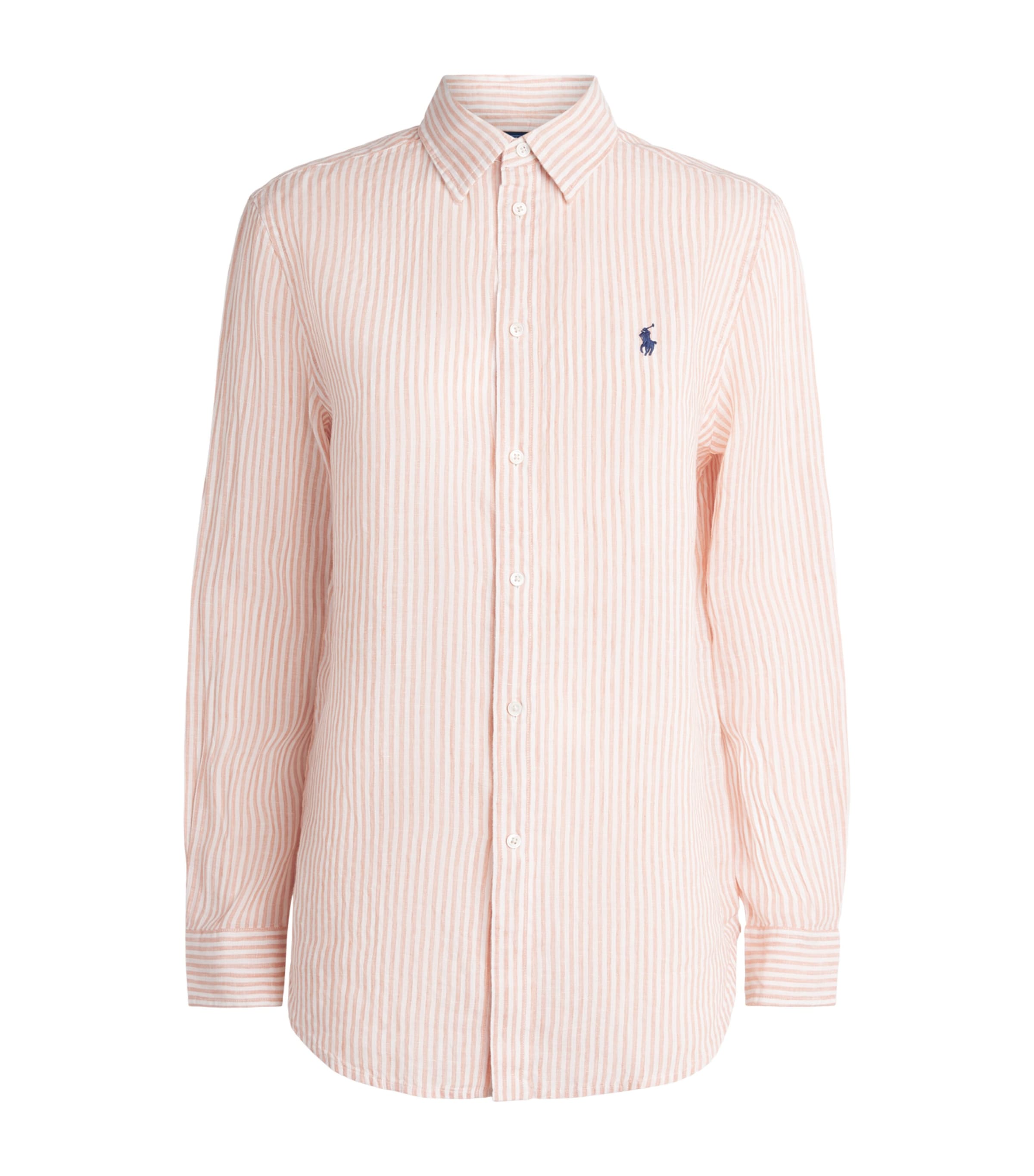 Polo Ralph Lauren Womens Linen Striped Classic Shirt Dr Mve Wht