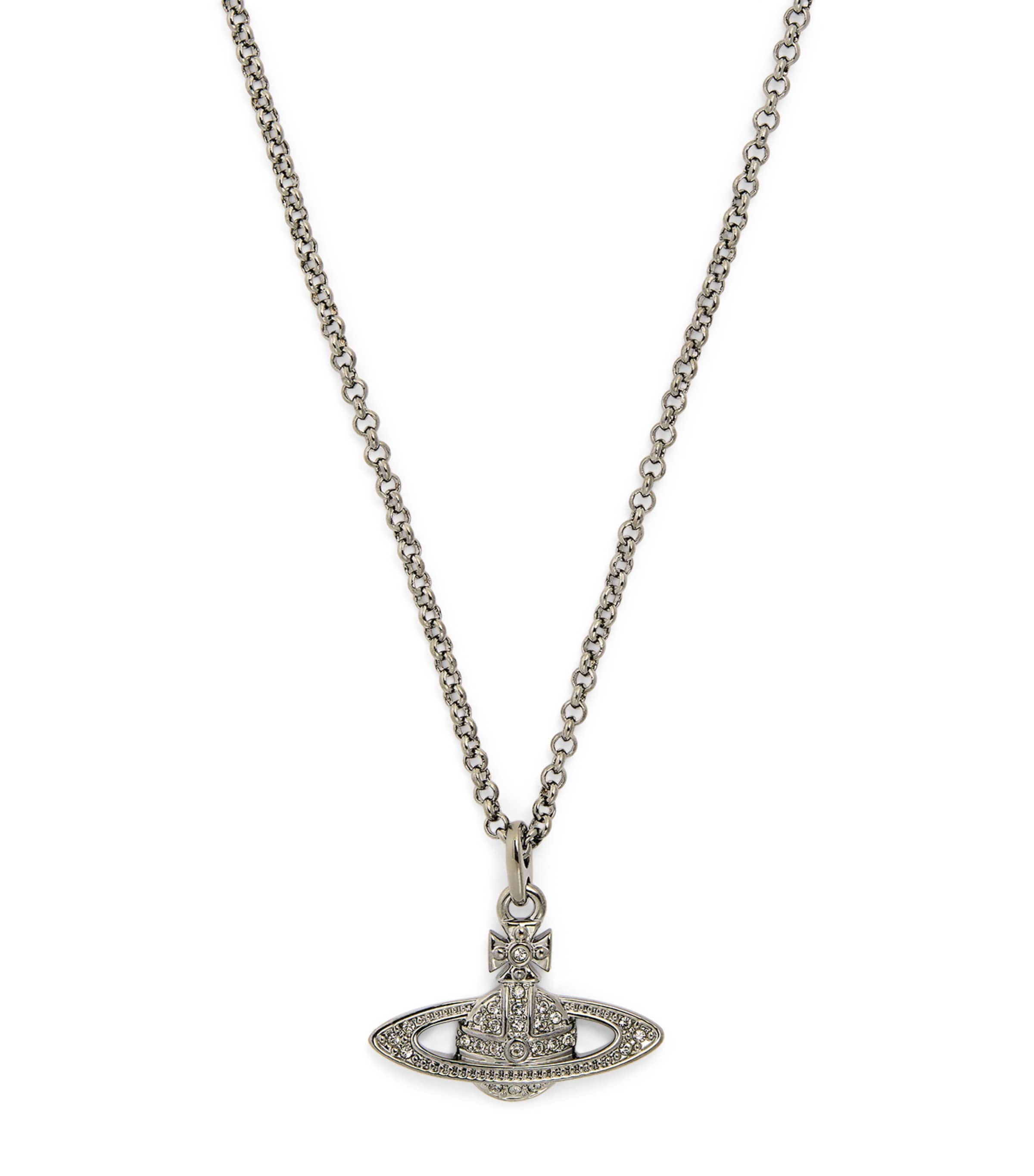 Vivienne Westwood Mini Embellished Bas Relief Necklace Ruthenium