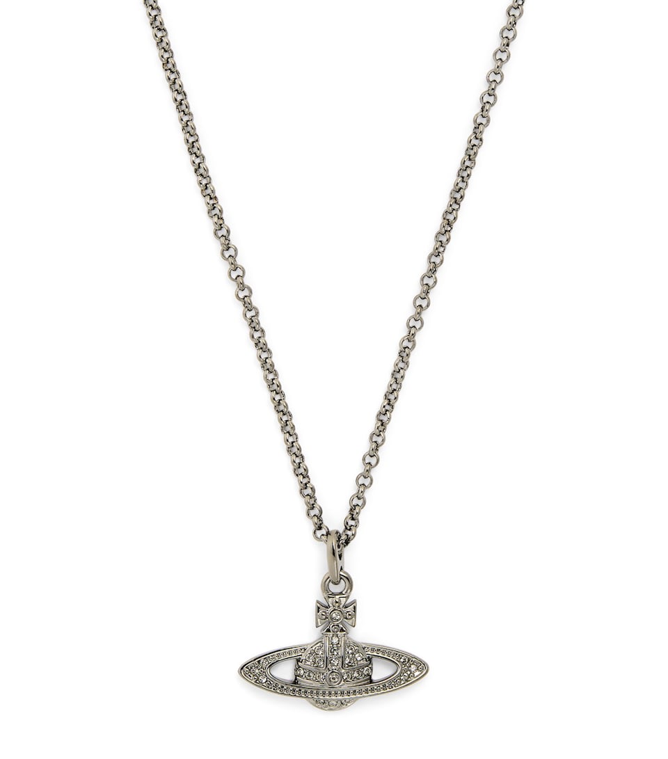 Vivienne Westwood Mini Embellished Bas Relief Necklace Ruthenium