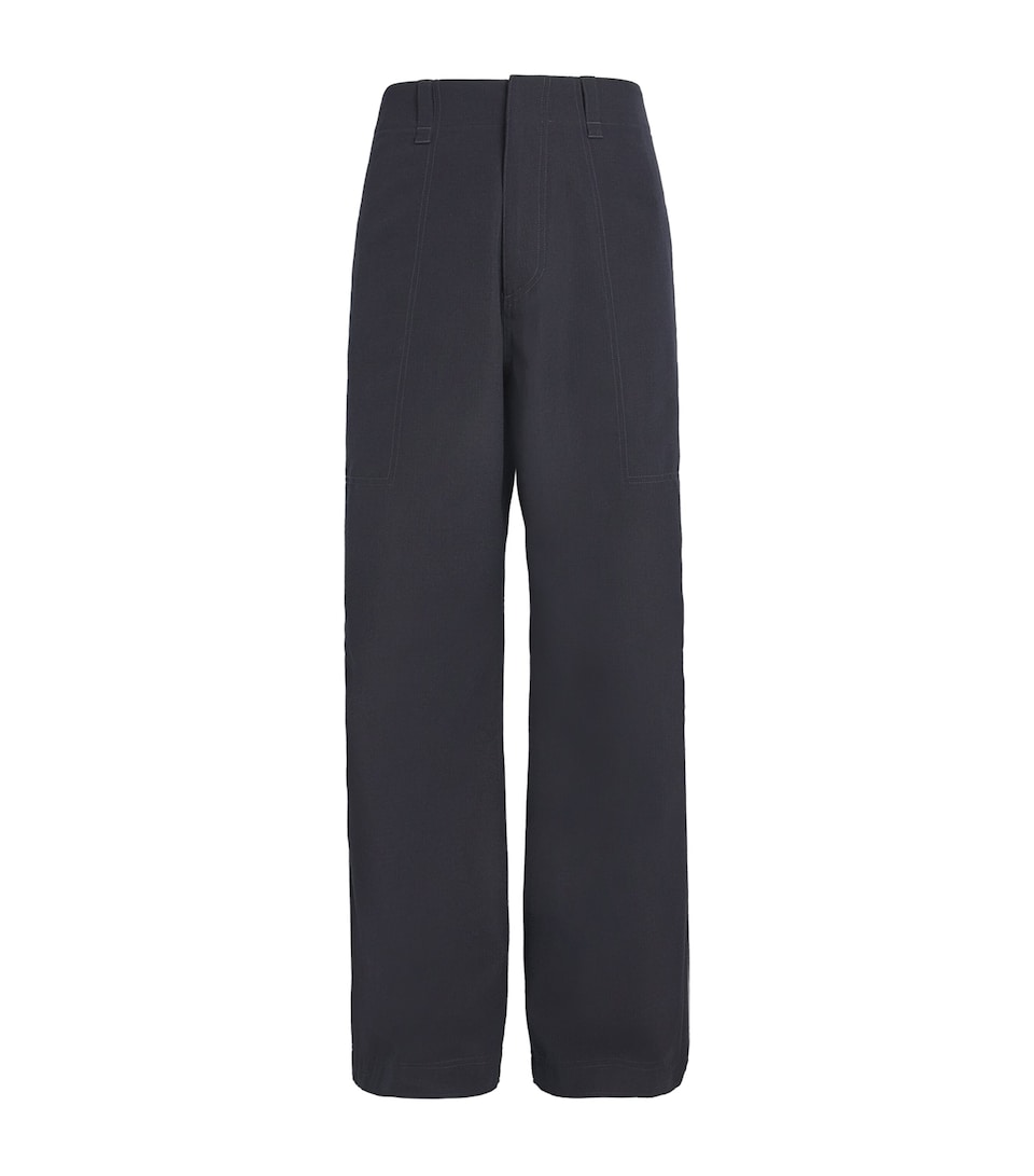 Paul Smith Mens Wool Ripstop Fatigue Trousers Dark Navy