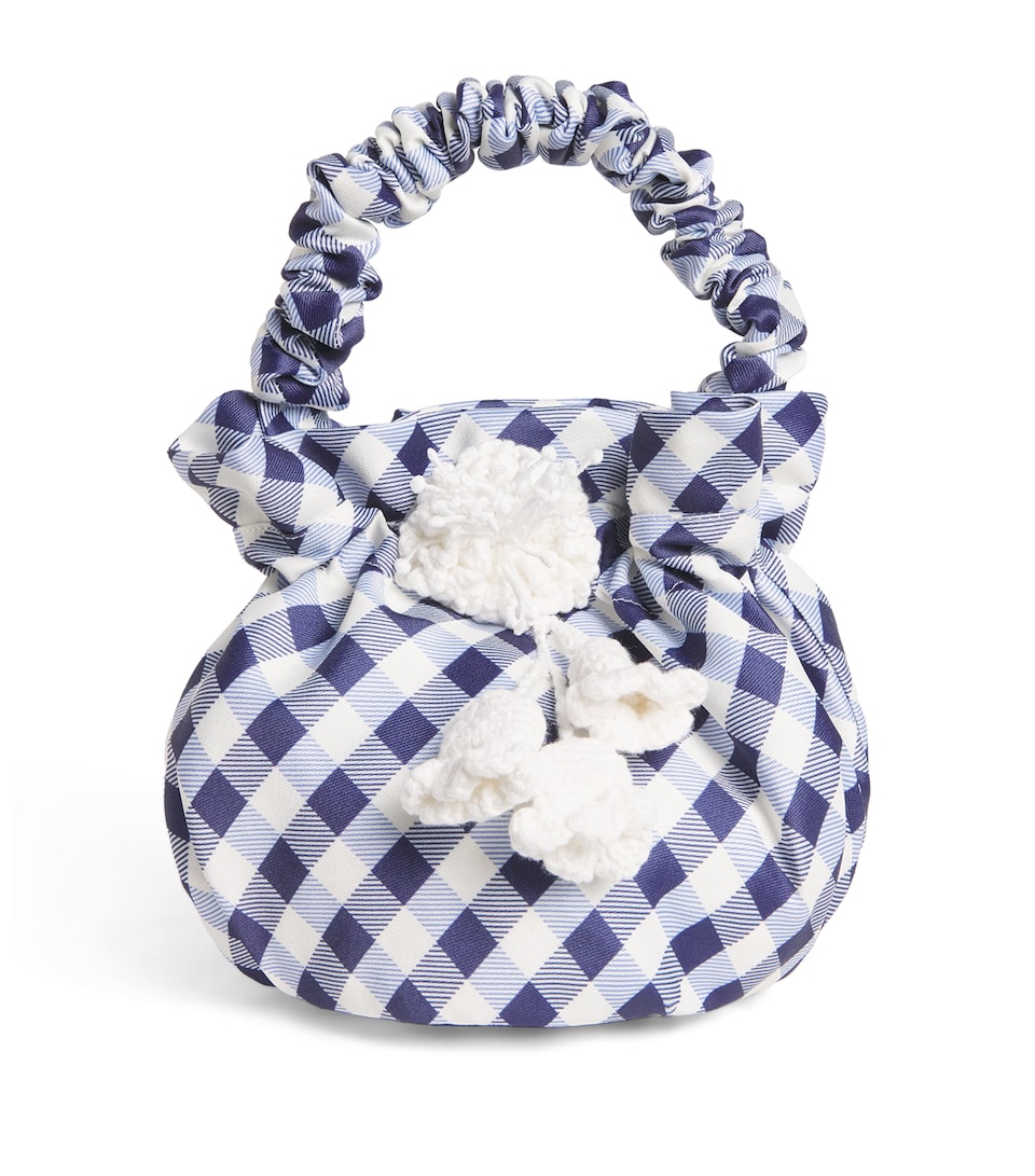 Gingham Taffeta Top-Handle Bag