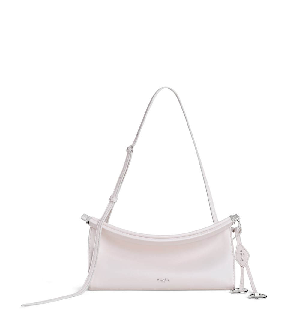 Alaïa Small Leather Le Click East West Shoulder Bag Rose Quartz