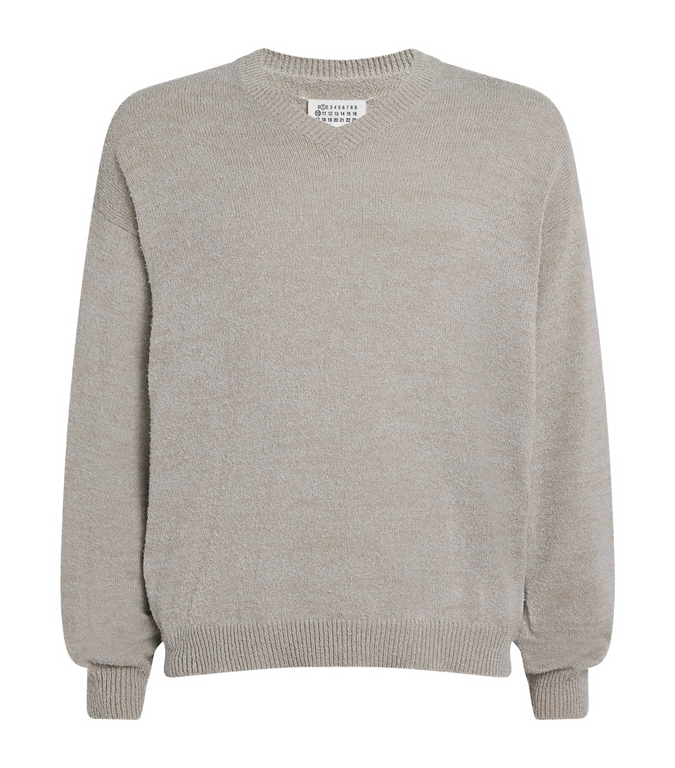 Cotton-Blend V-Neck Sweater