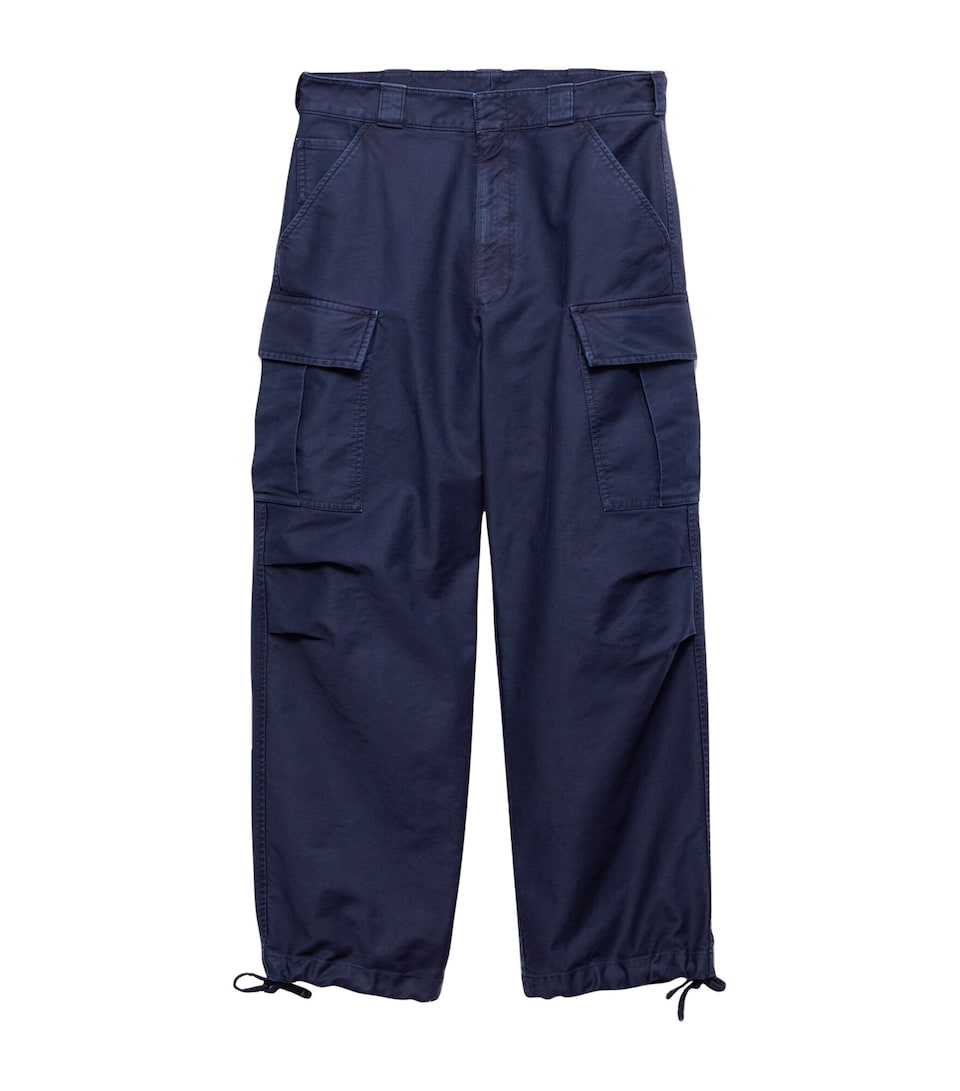 Cotton Cargo Wide-Leg Trousers