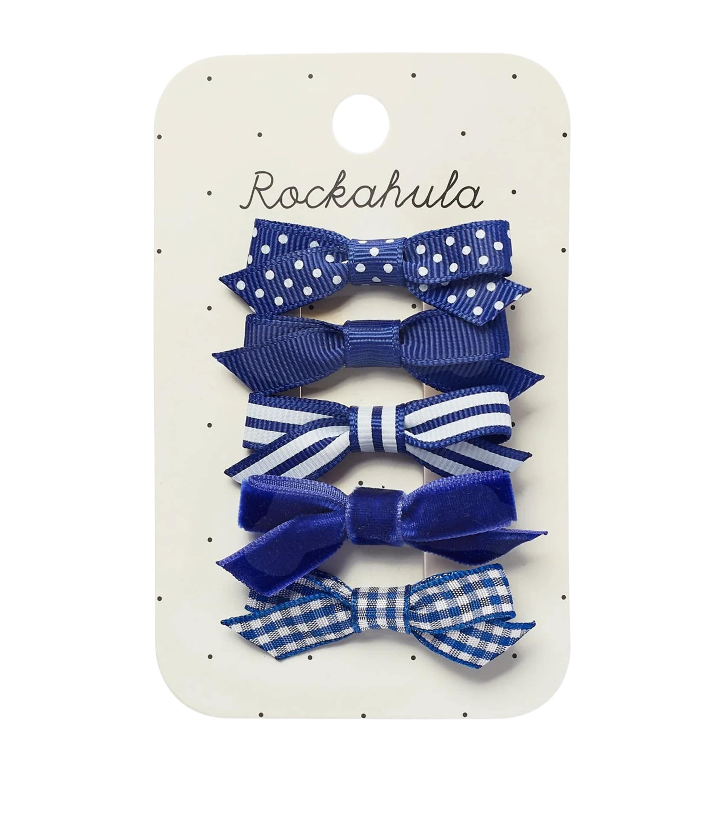 Rockahula School Bow Hair Clips (Set of 5) Blue