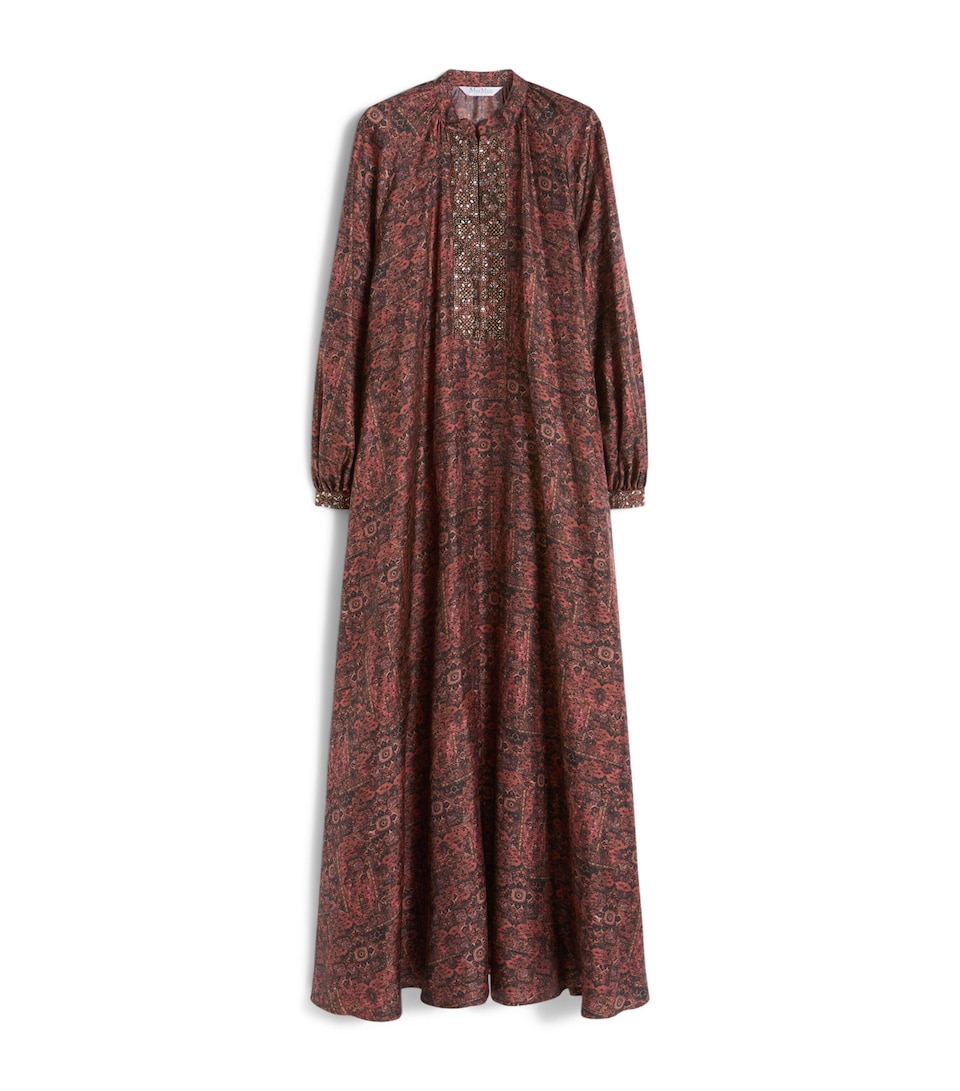 Silk Printed Maxi Dress