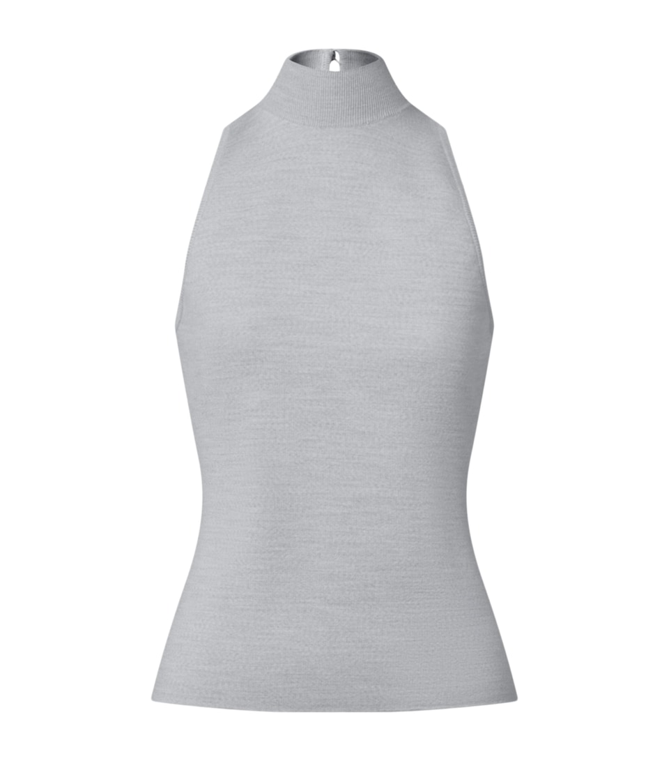 LOUIS VUITTON Womens Wool-Blend Sleeveless Top Grey