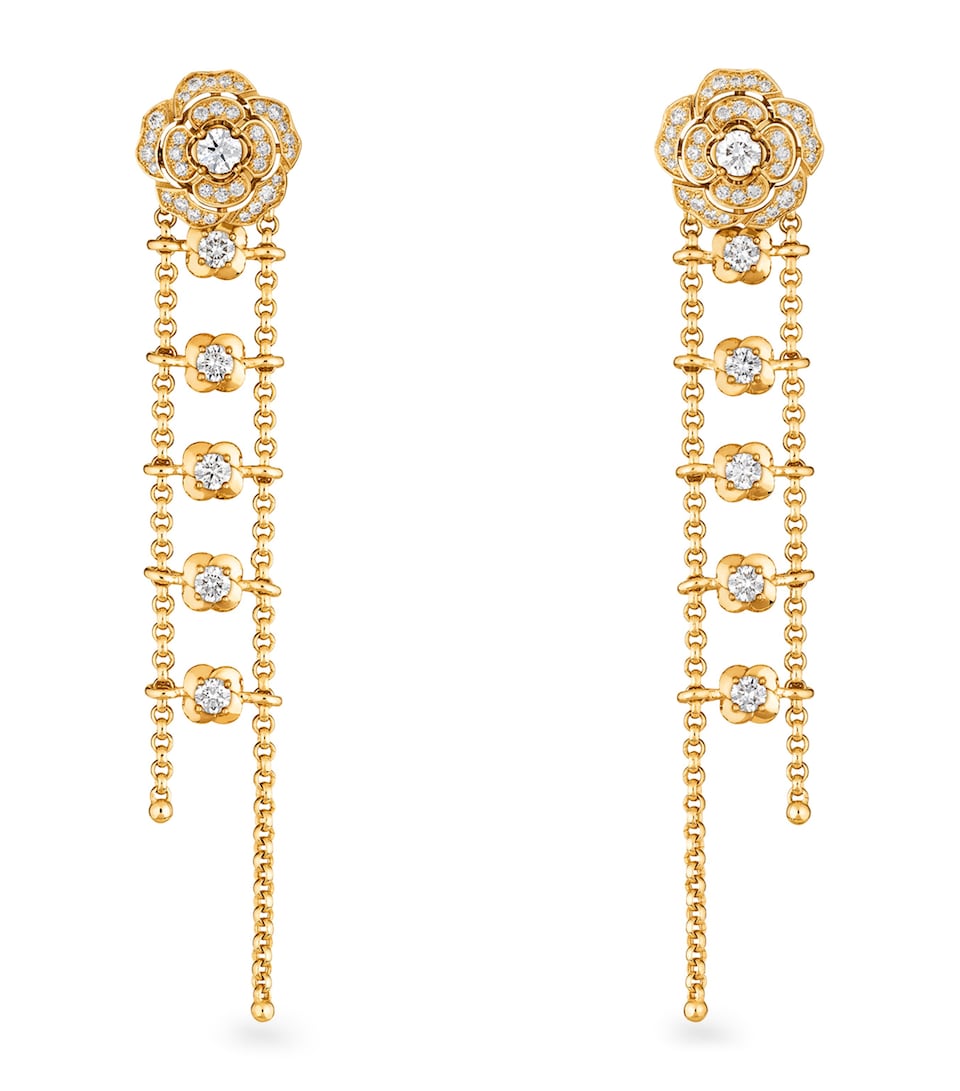 Gold and Diamond Camélia Transformable Earrings