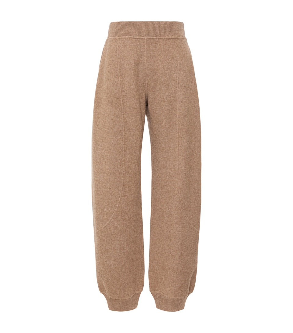 Max Mara Womens Virgin Wool-Cashmere Blend Sweatpants Beige