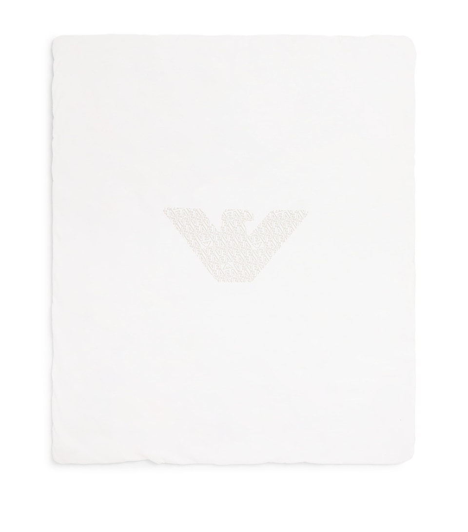 Emporio Armani Kids Cotton Logo Blanket (75cm x 65cm) Ea Beige