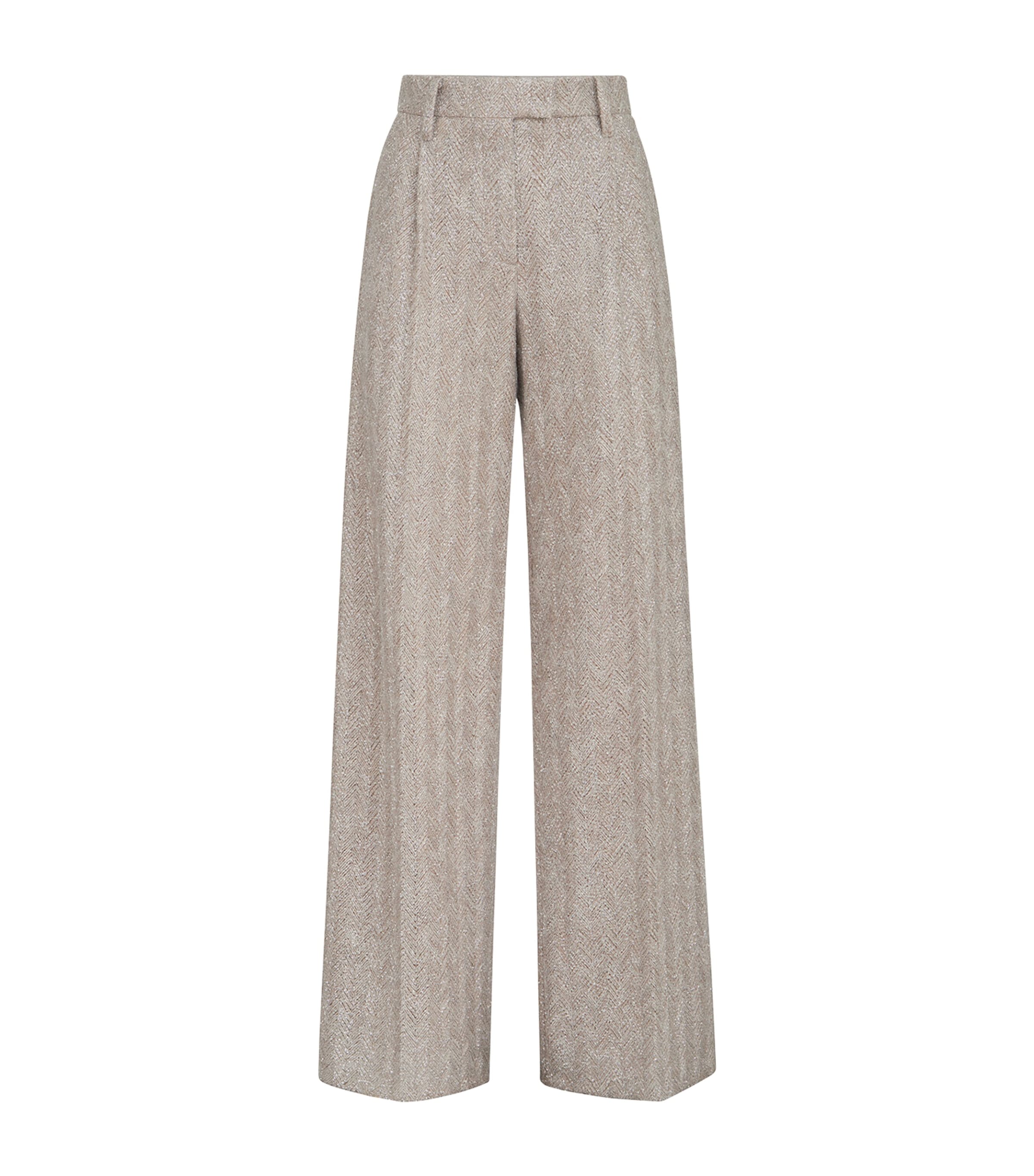 Brunello Cucinelli Womens Sequin-Embroidered Loose Pleated Trousers
