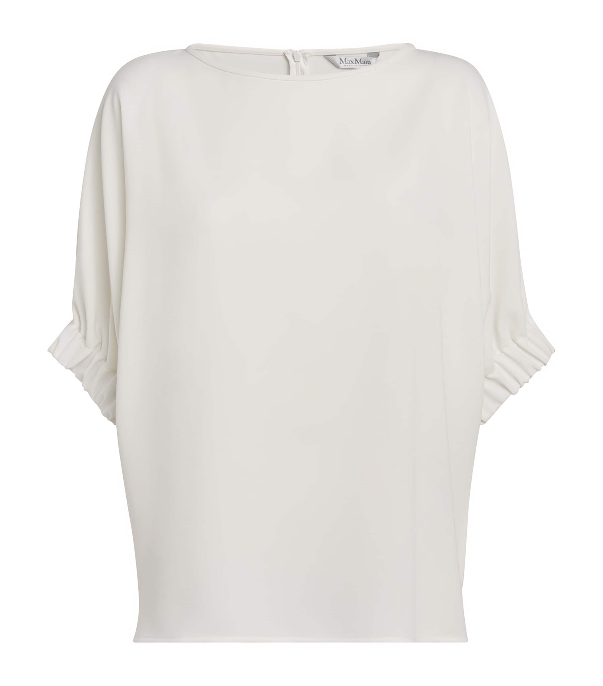 Cady Gathered-Cuff Pacos Blouse