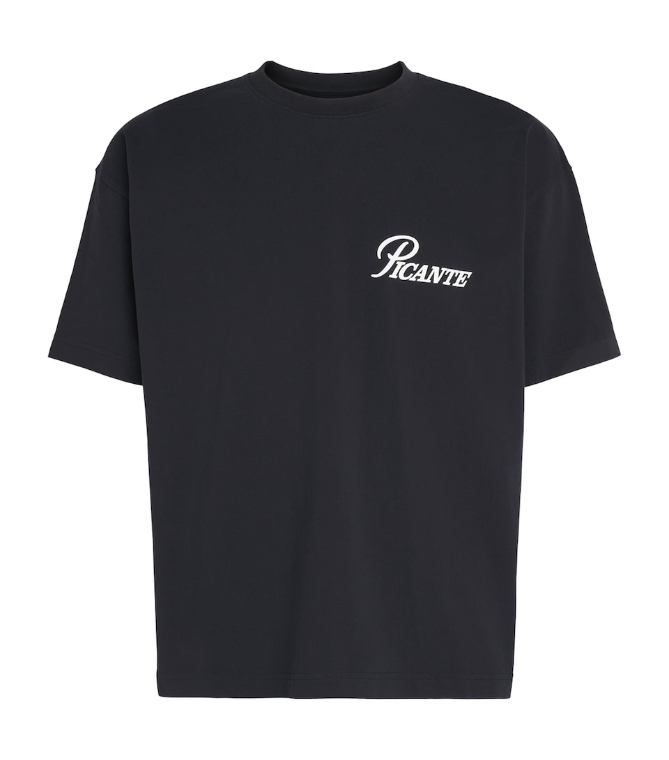 PICANTE Mens Organic Cotton Record T-Shirt Black