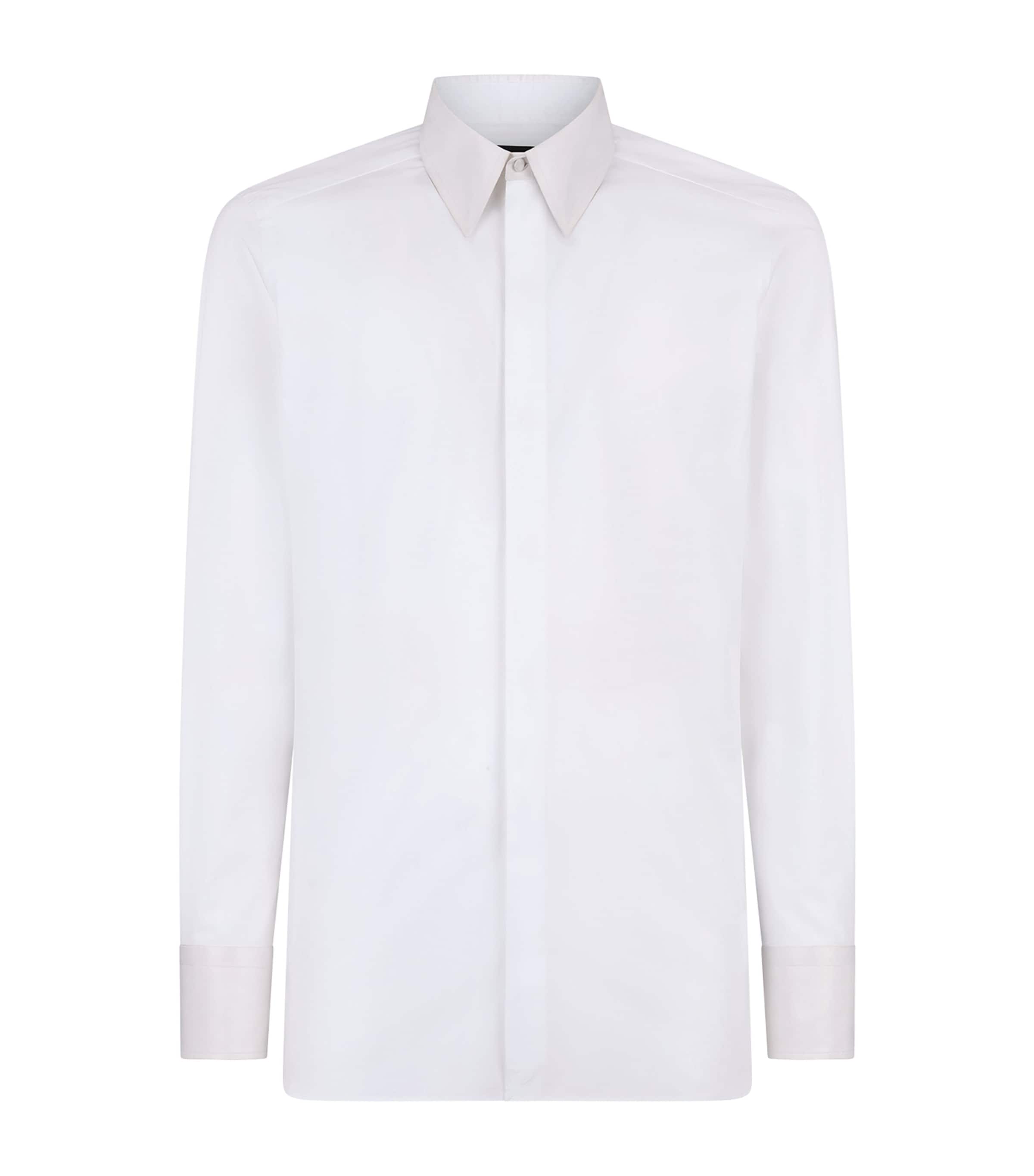 Cotton Grosgrain-Collar Shirt