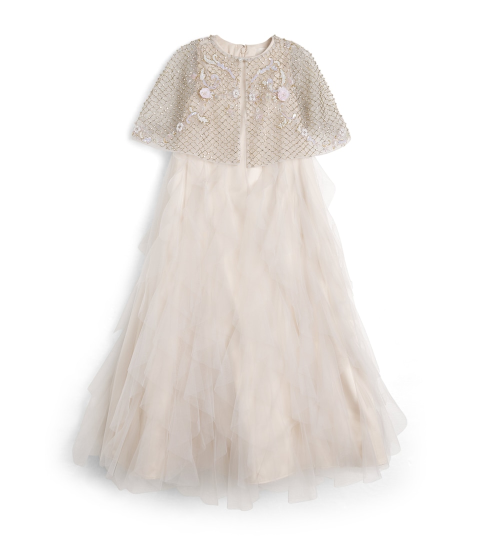 MAISON AVA Tulle Caped Dress (6-14 Years) Ivory
