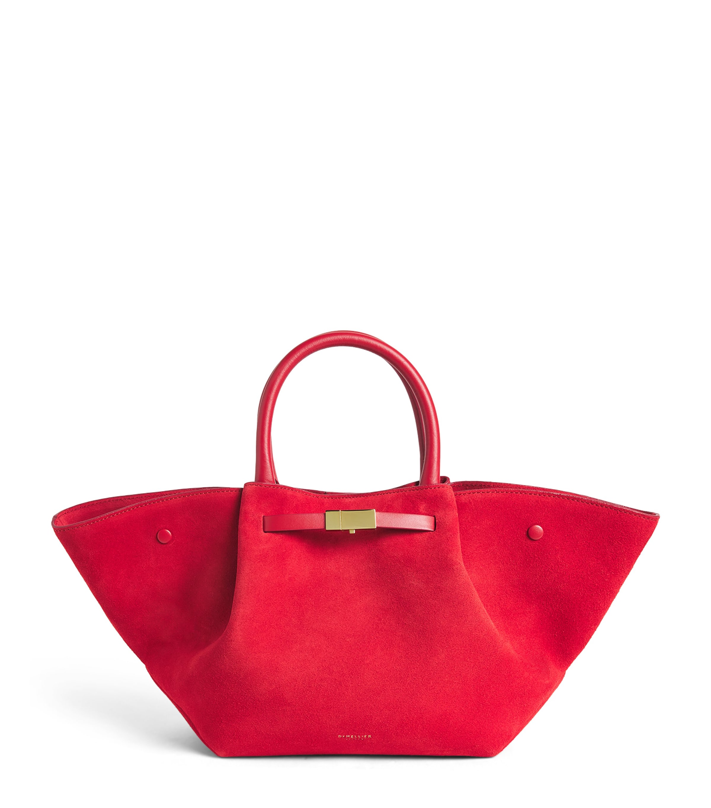 Demellier Mini Suede New York Tote Bag Brry Rd/brry Red