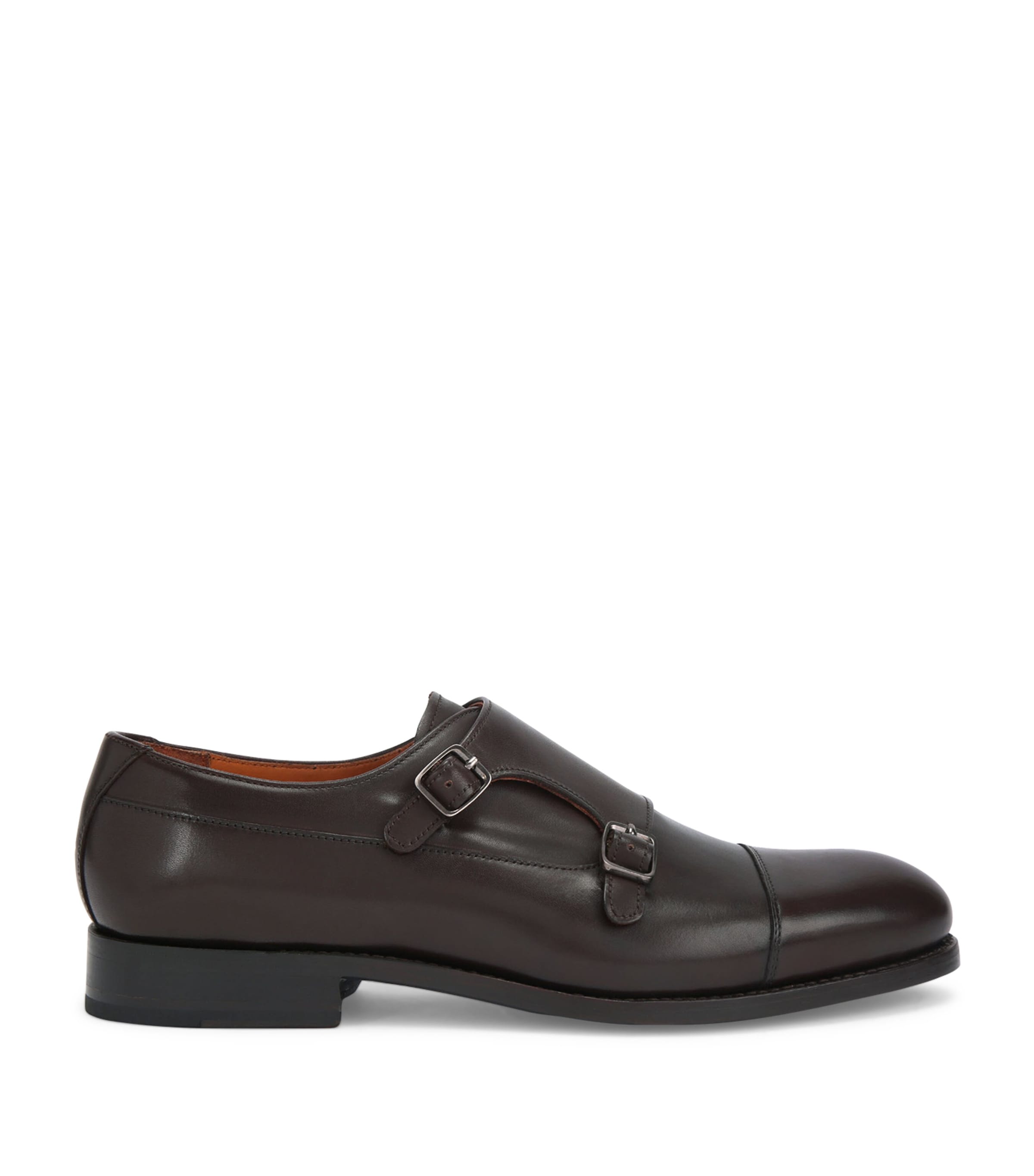 Kurt Geiger London Leather Sloane Monk Shoes Dark Brown