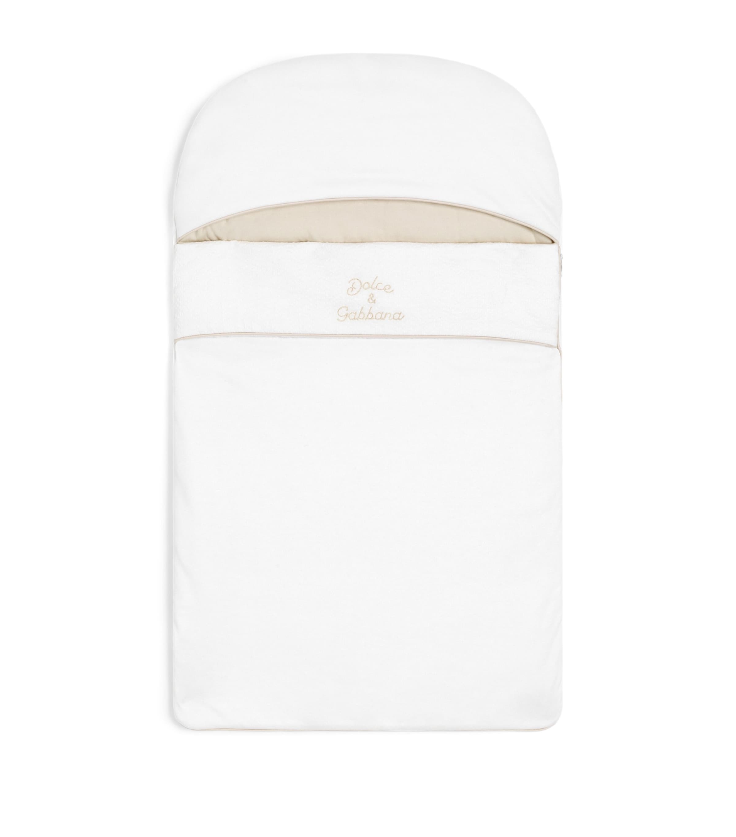 Dolce&Gabbana Kids Cotton-Linen Embroidered Nest White