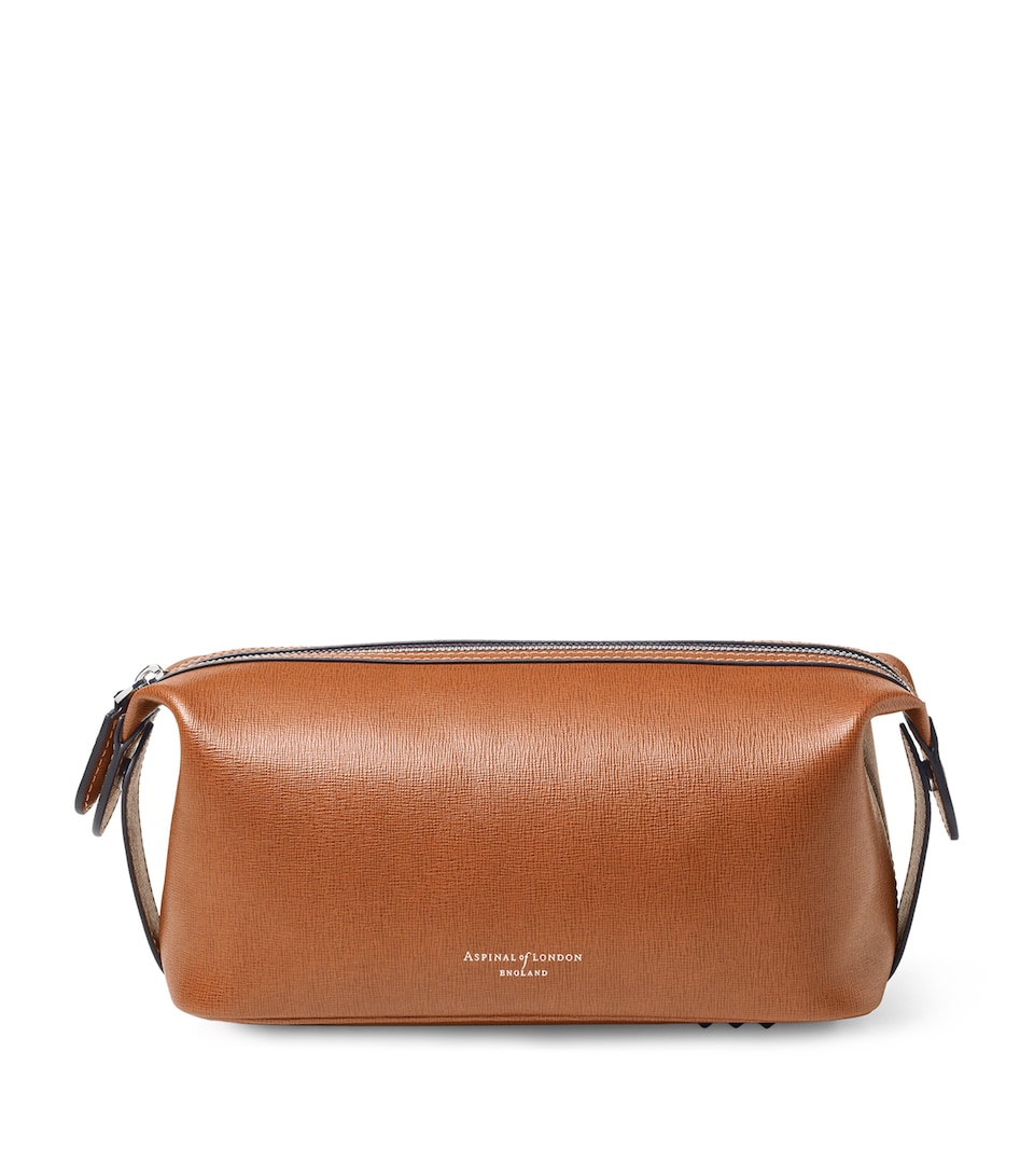 Aspinal Of London Leather Mount Street Wash Bag Chestnut