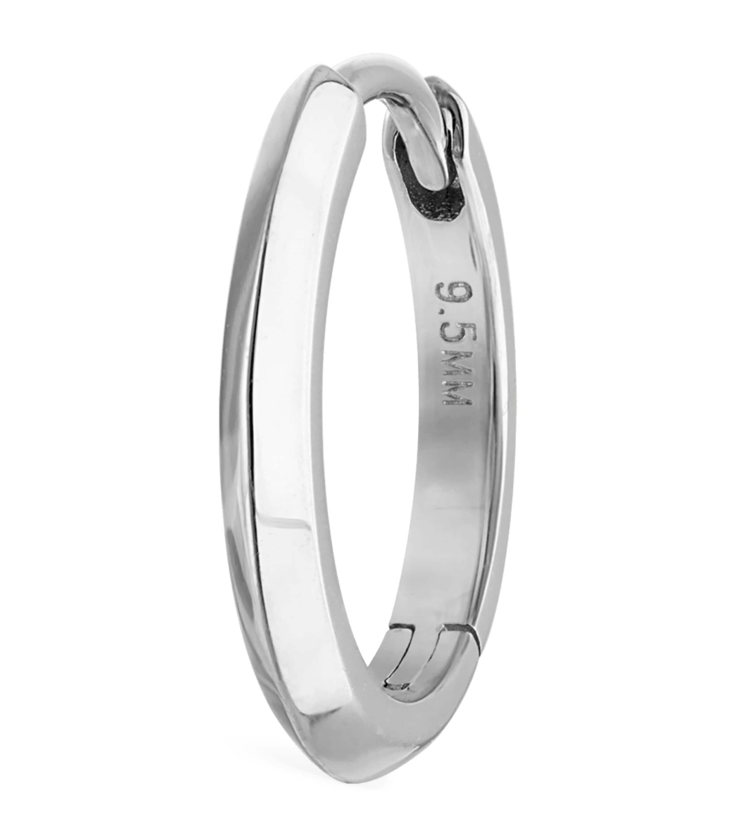 Faceted Metal Vertex Single Hoop Earring (9.5mm)