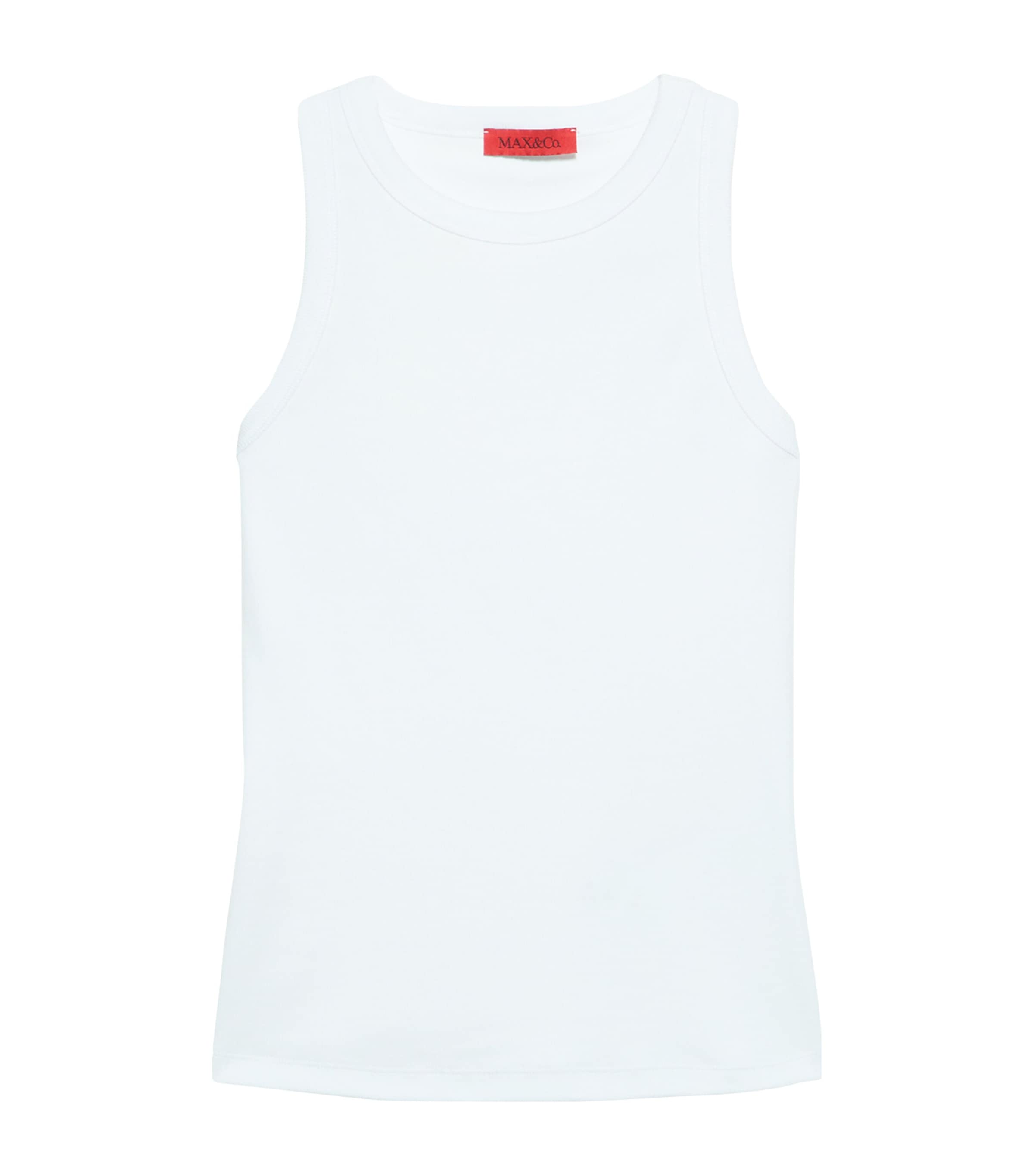 MAX&Co. Womens Cotton-Blend Tank Top Optical White