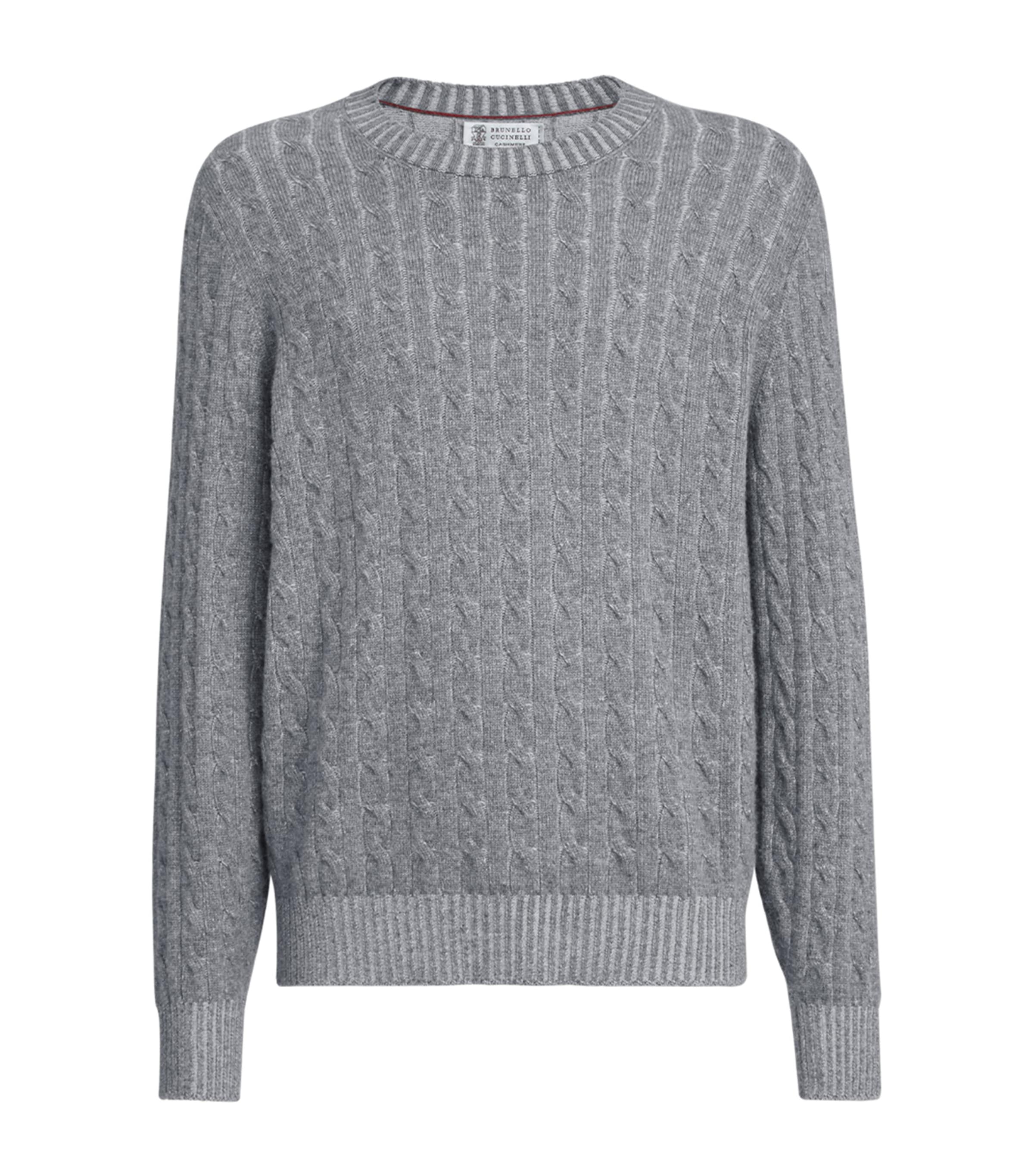 Brunello Cucinelli Mens Cashmere Cable-Knit Sweater