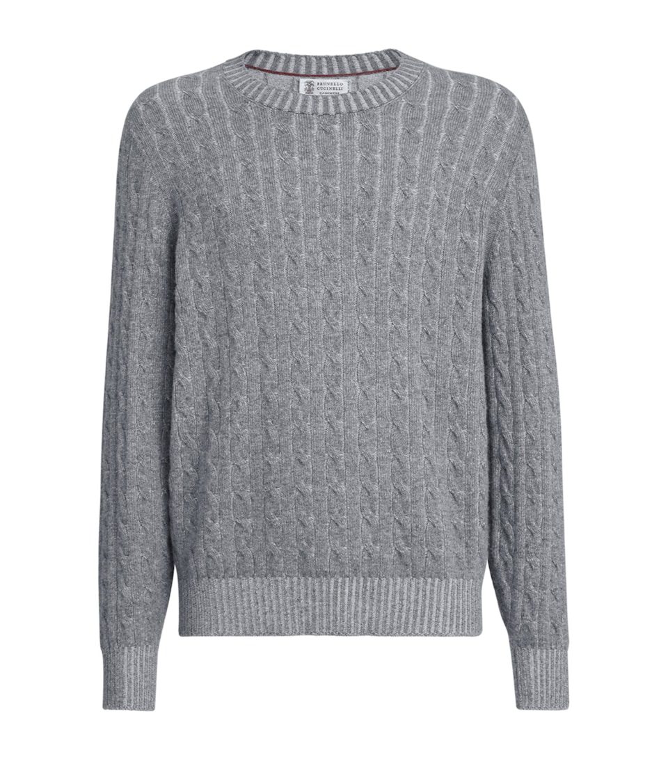 Brunello Cucinelli Mens Cashmere Cable-Knit Sweater
