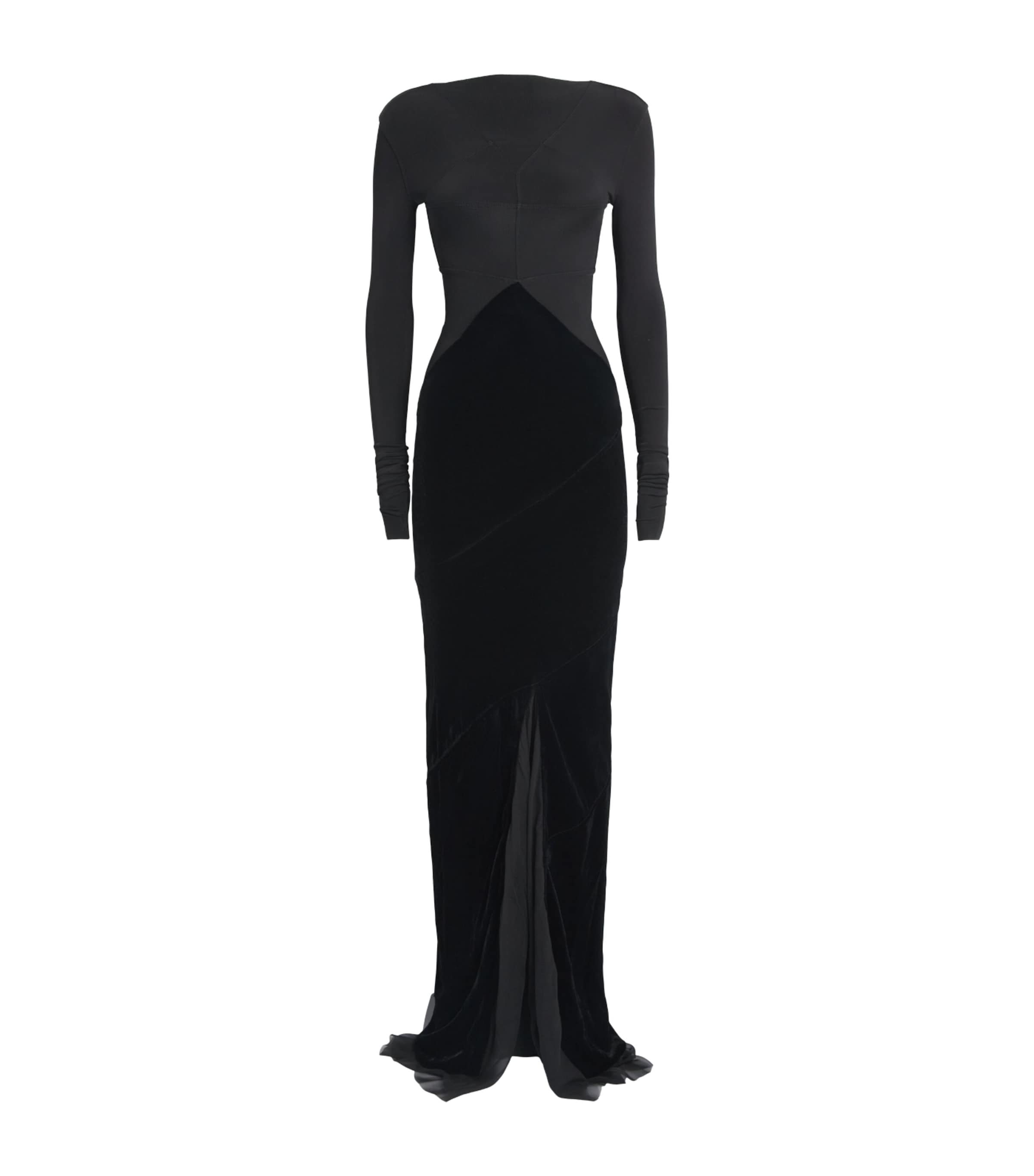 Rick Owens Womens Contrast Abito Gown Black