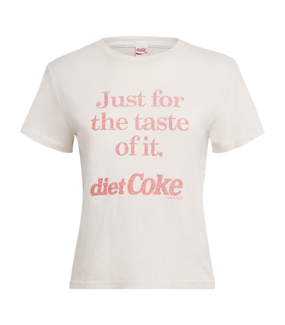 Re-Done Womens Cotton Diet Coke Classic T-Shirt Vintage White