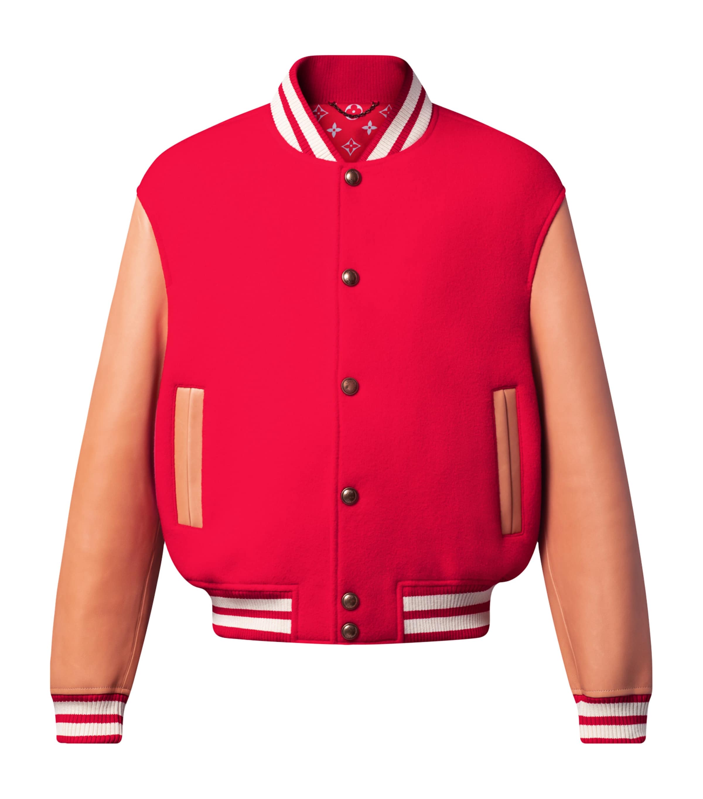 Leather-Trim Wool Varsity Jacket