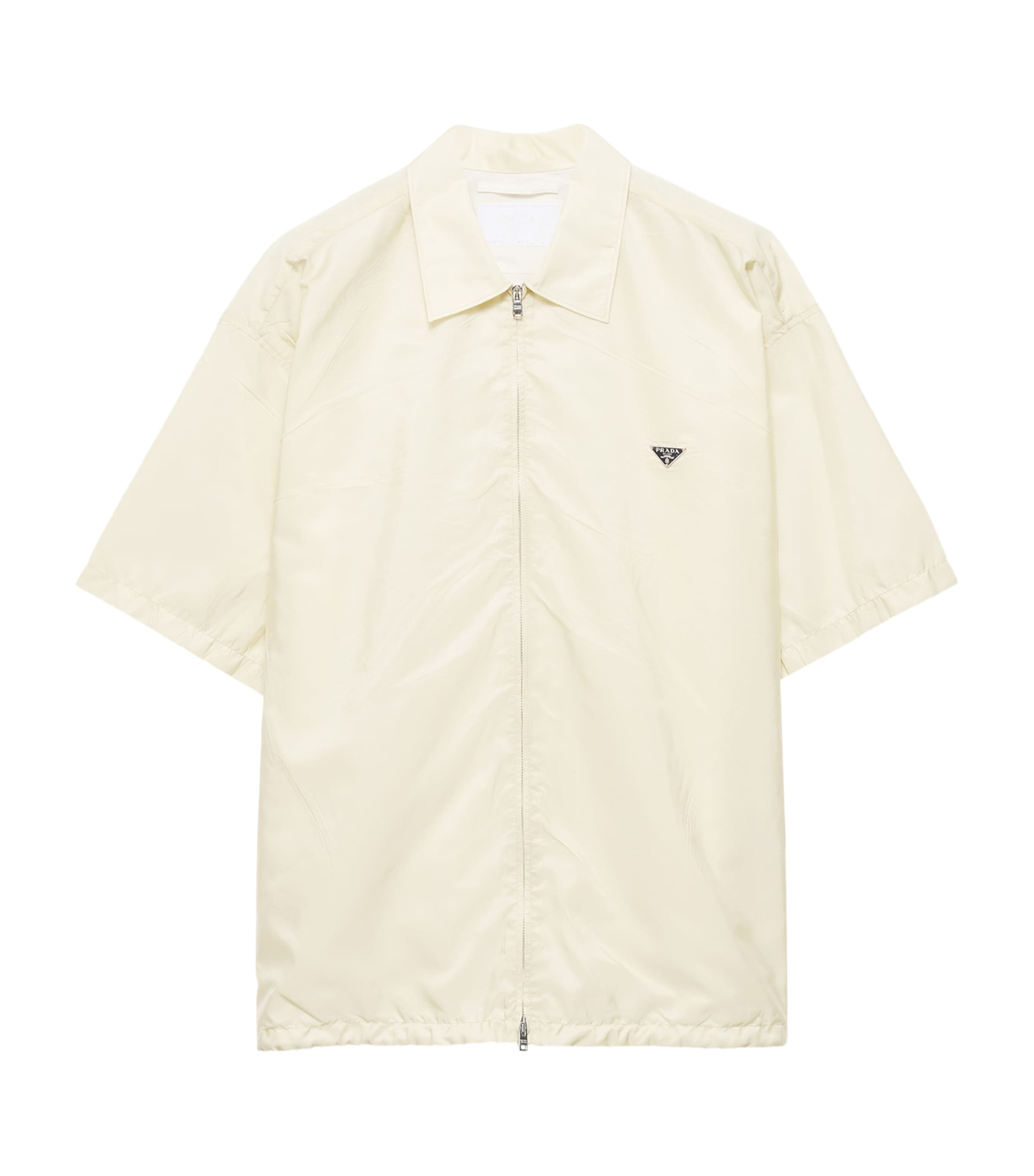 Prada Mens Re-Nylon Short-Sleeve Shirt Neutral