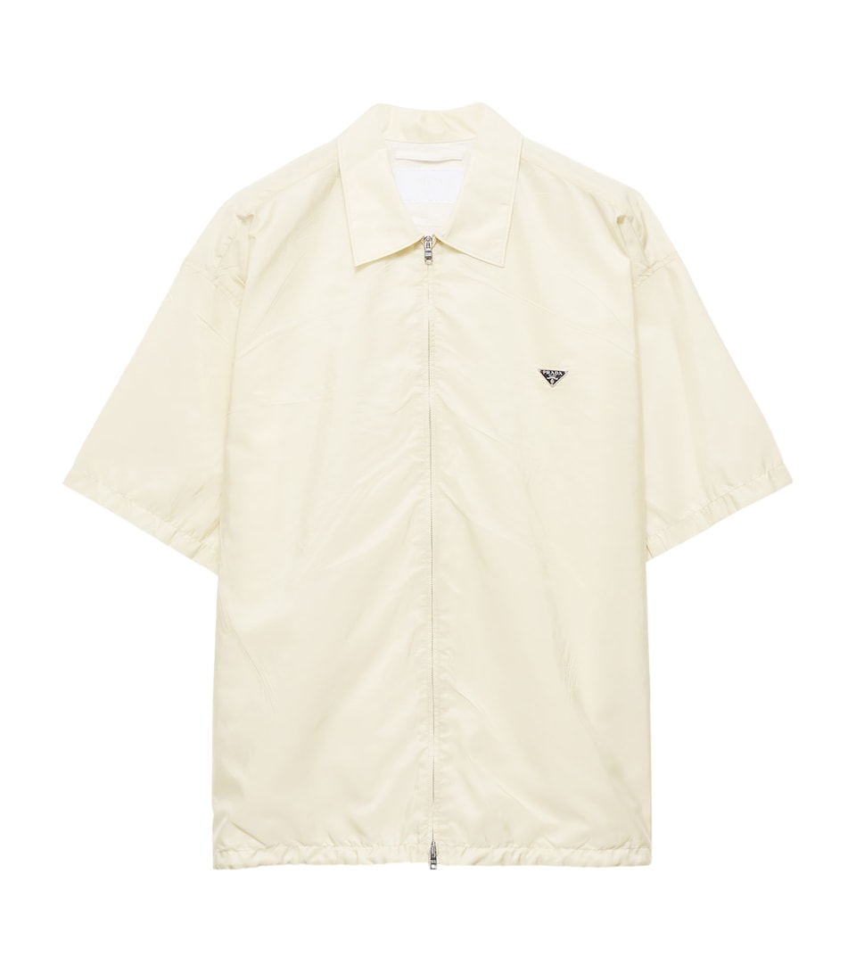 Prada Mens Re-Nylon Short-Sleeve Shirt Neutral