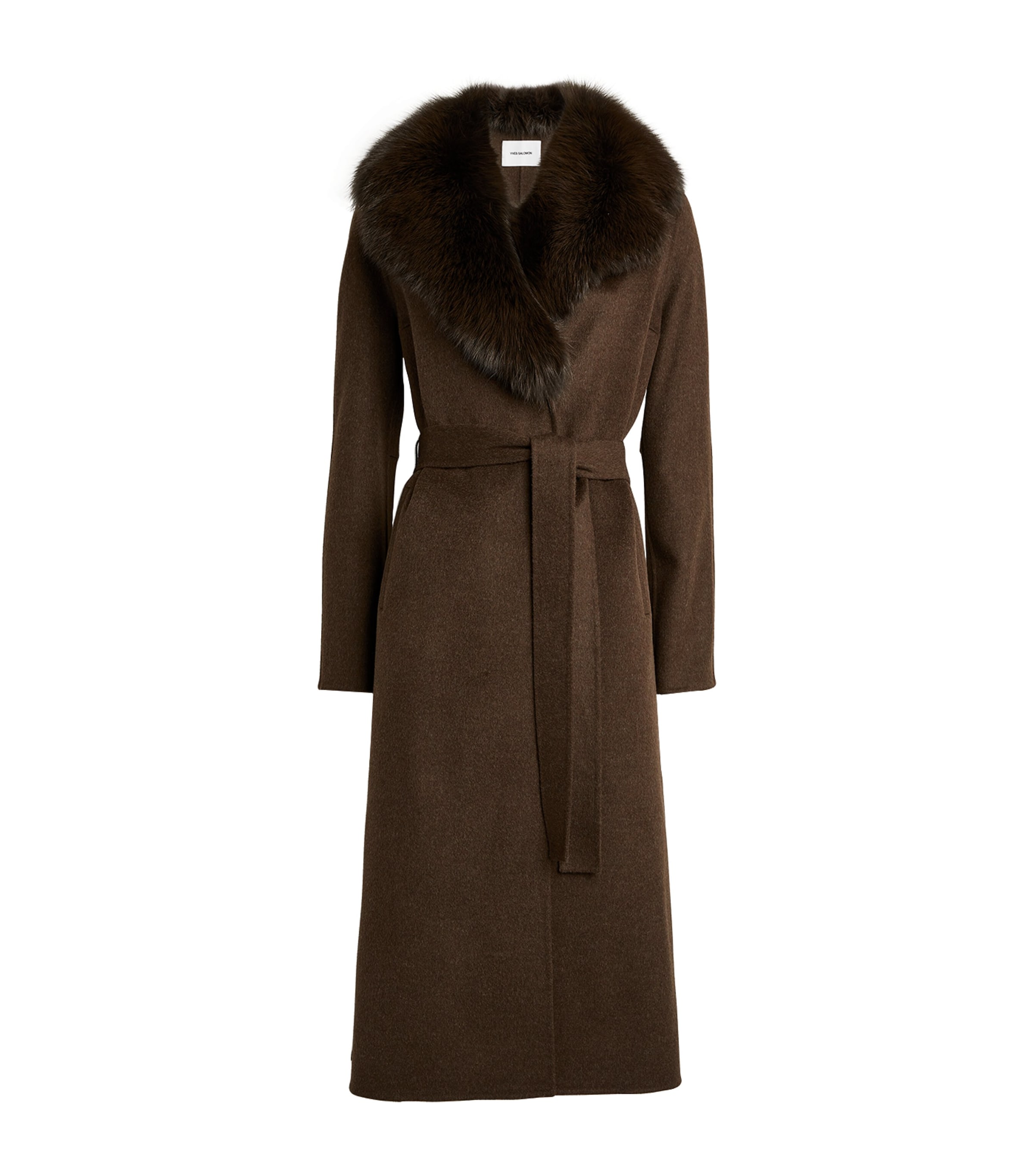 Wool-Cashmere Fur-Trim Coat