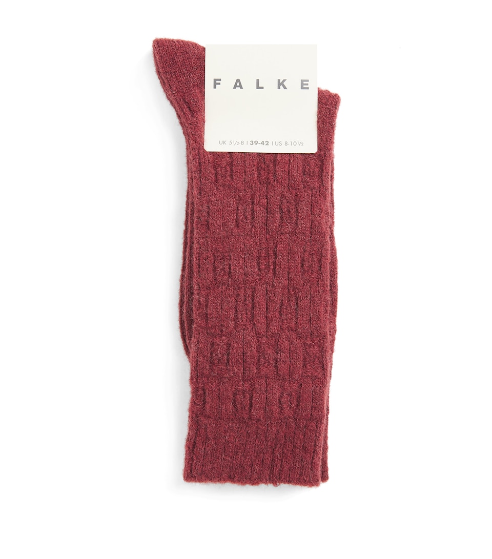 Alpaca-Blend Brick Wall Socks