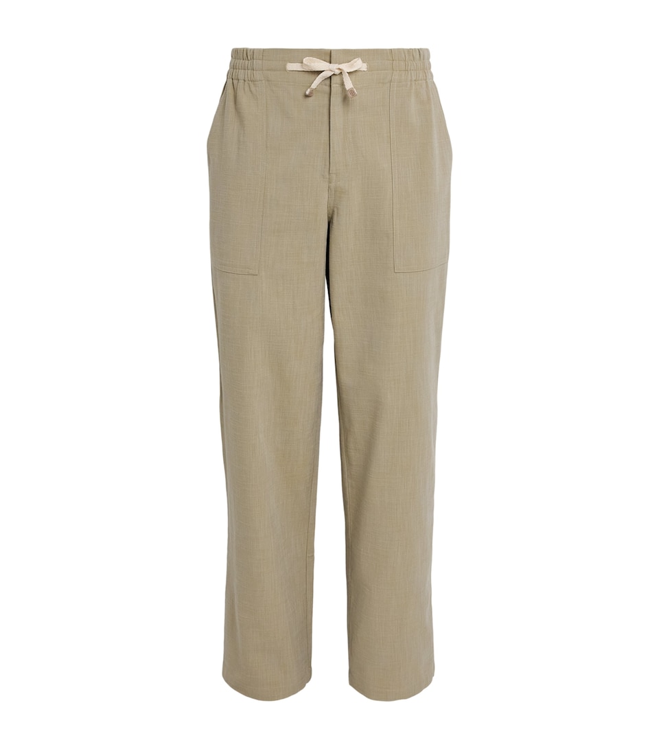 Drôle De Monsieur Mens Cotton-Blend Drawstring Relaxed Trousers Kk / Kaki