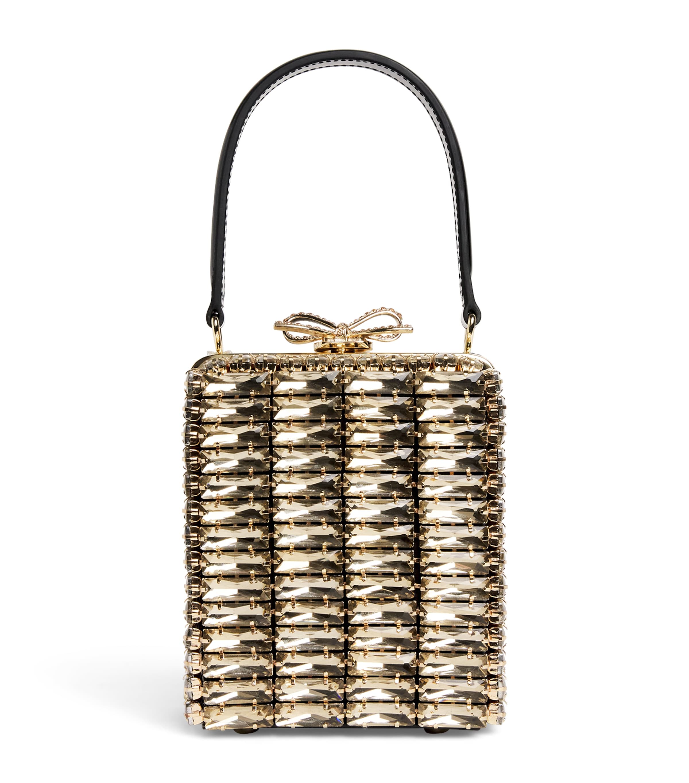 Mini Crystal-Embellished Top-Handle Bag
