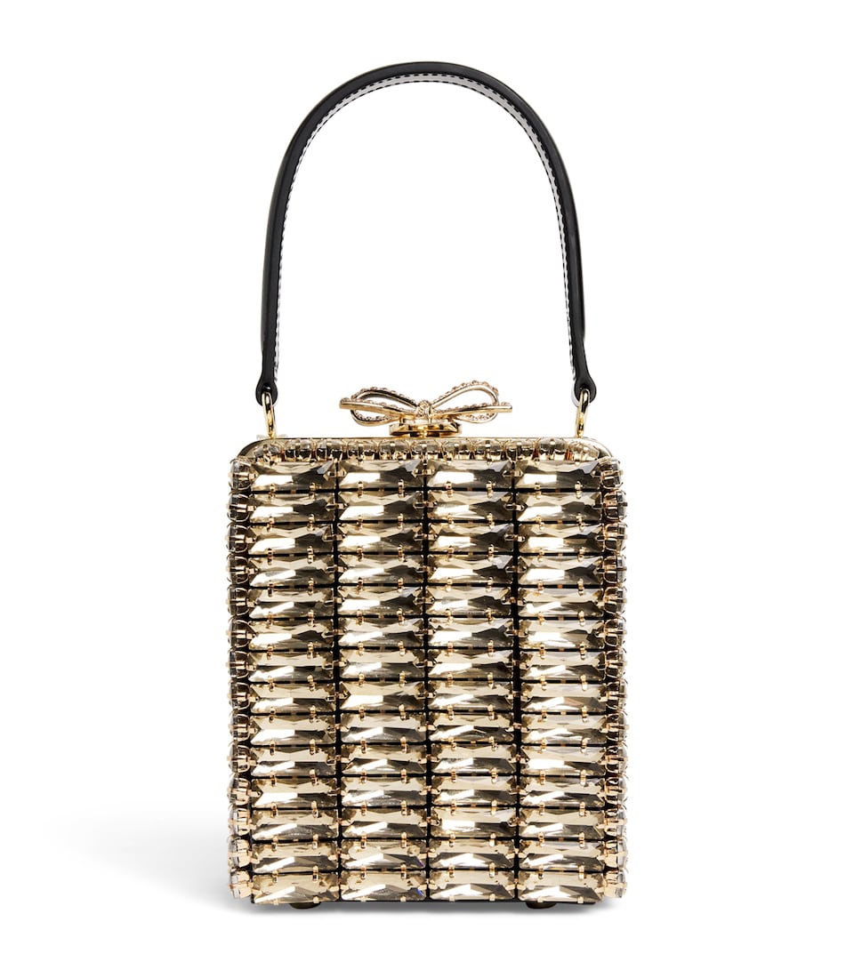 Mini Crystal-Embellished Top-Handle Bag